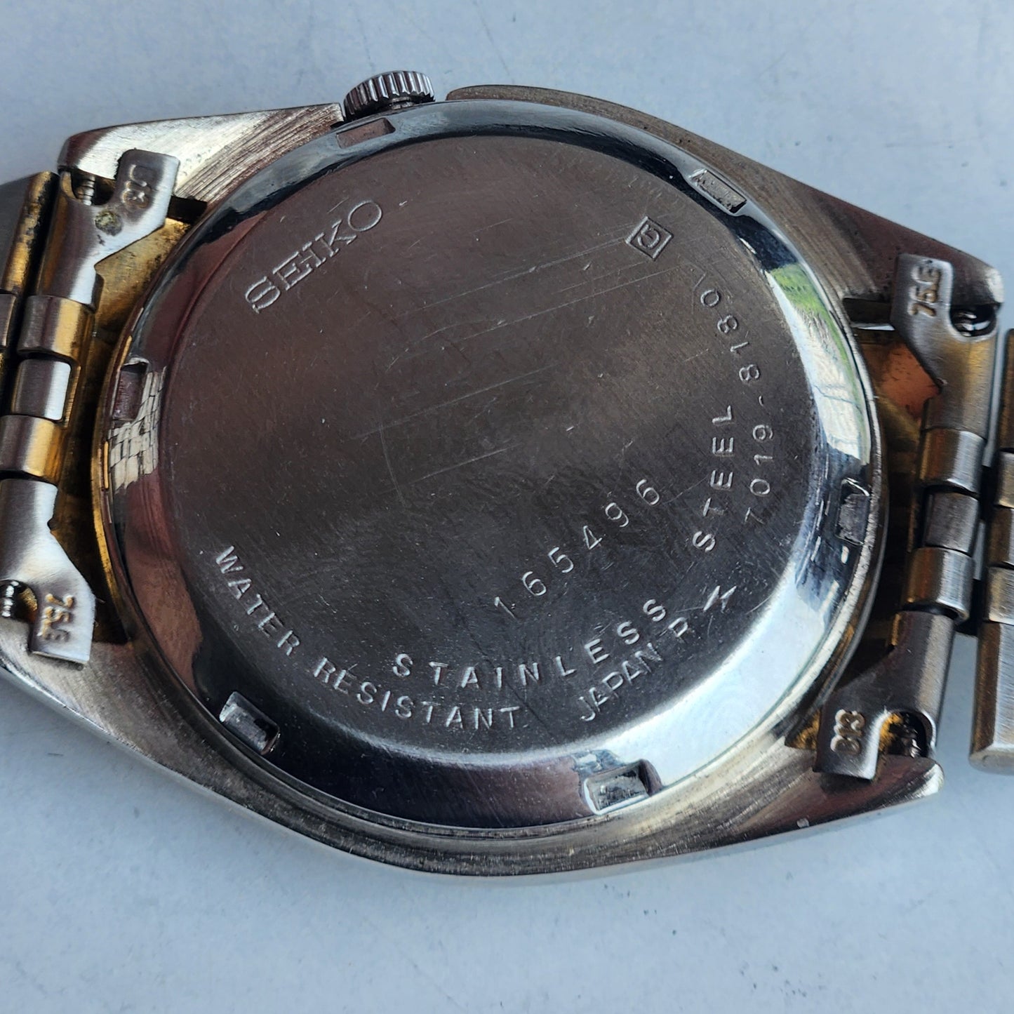 Vintage 1971 Original Seiko 5 Automatic 7019-8180 Purple Face 21 Jewels Day-Date Japanese Men's Wrist Watch ET92