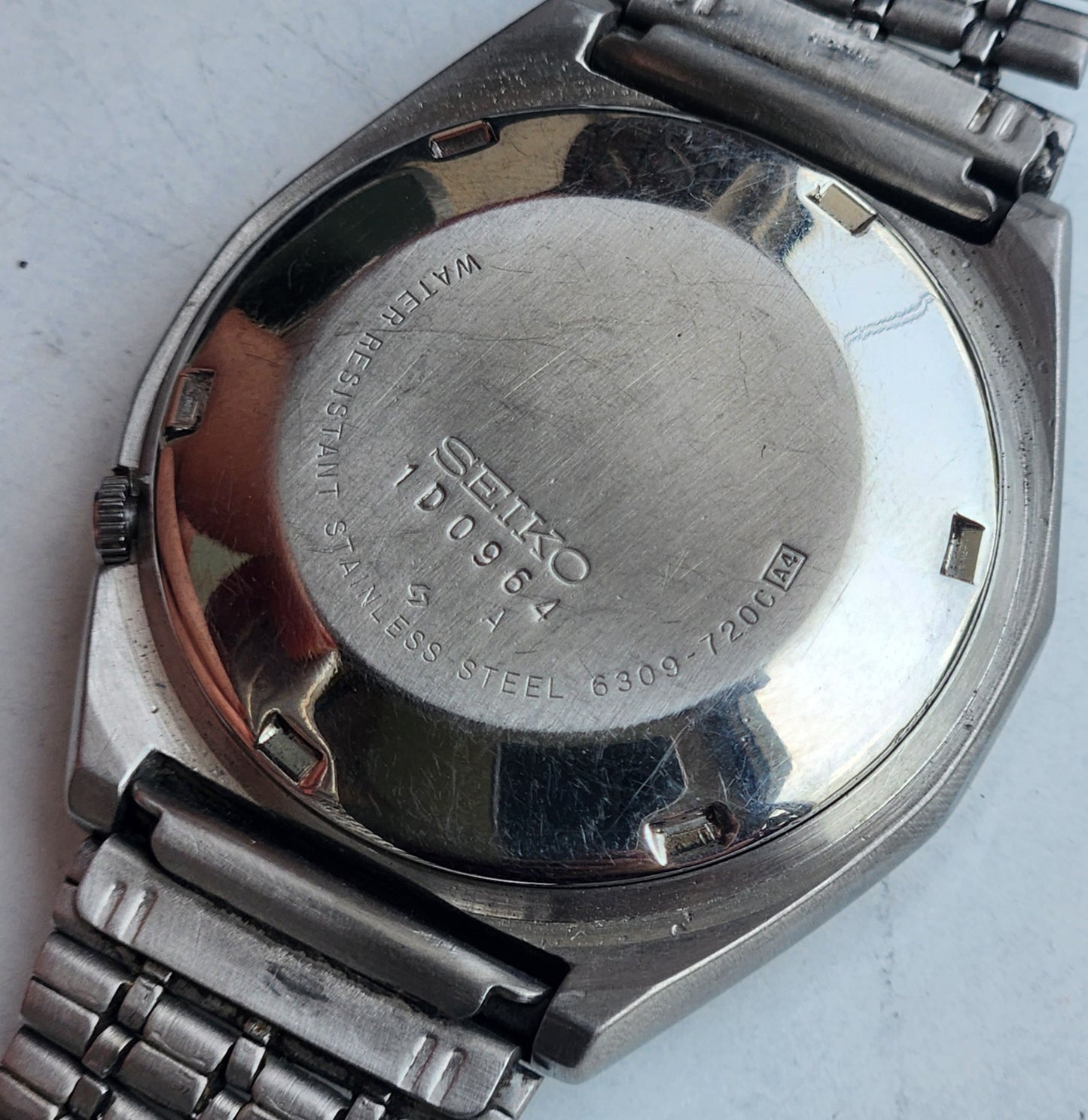 Vintage 1981 Original Seiko 5 Automatic 6309-720C Black Face 17 Jewels Day-Date Japanese Men's Wrist Watch ET97