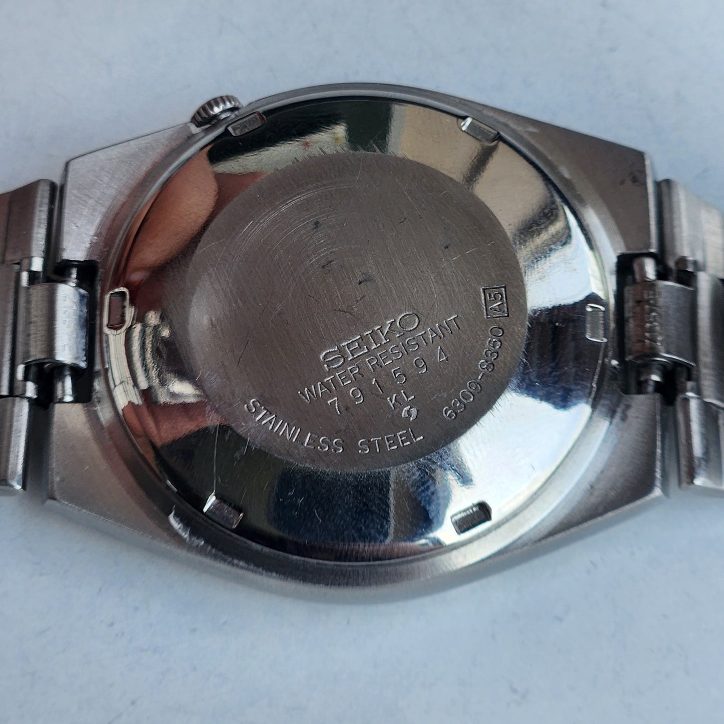 Vintage 1977 Original Seiko 5 Automatic 6309-8360 Black Face 17 Jewels Day-Date Japanese Men's Wrist Watch ET100