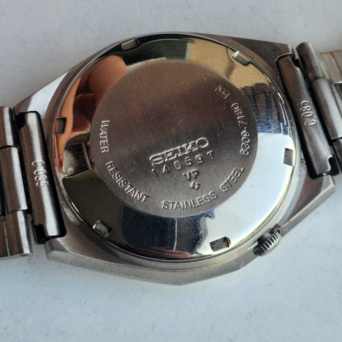 Vintage 1981 Original Seiko 5 Automatic 6309-7160 Grey Face 17 Jewels Day-Date Japanese Men's Wrist Watch ET103