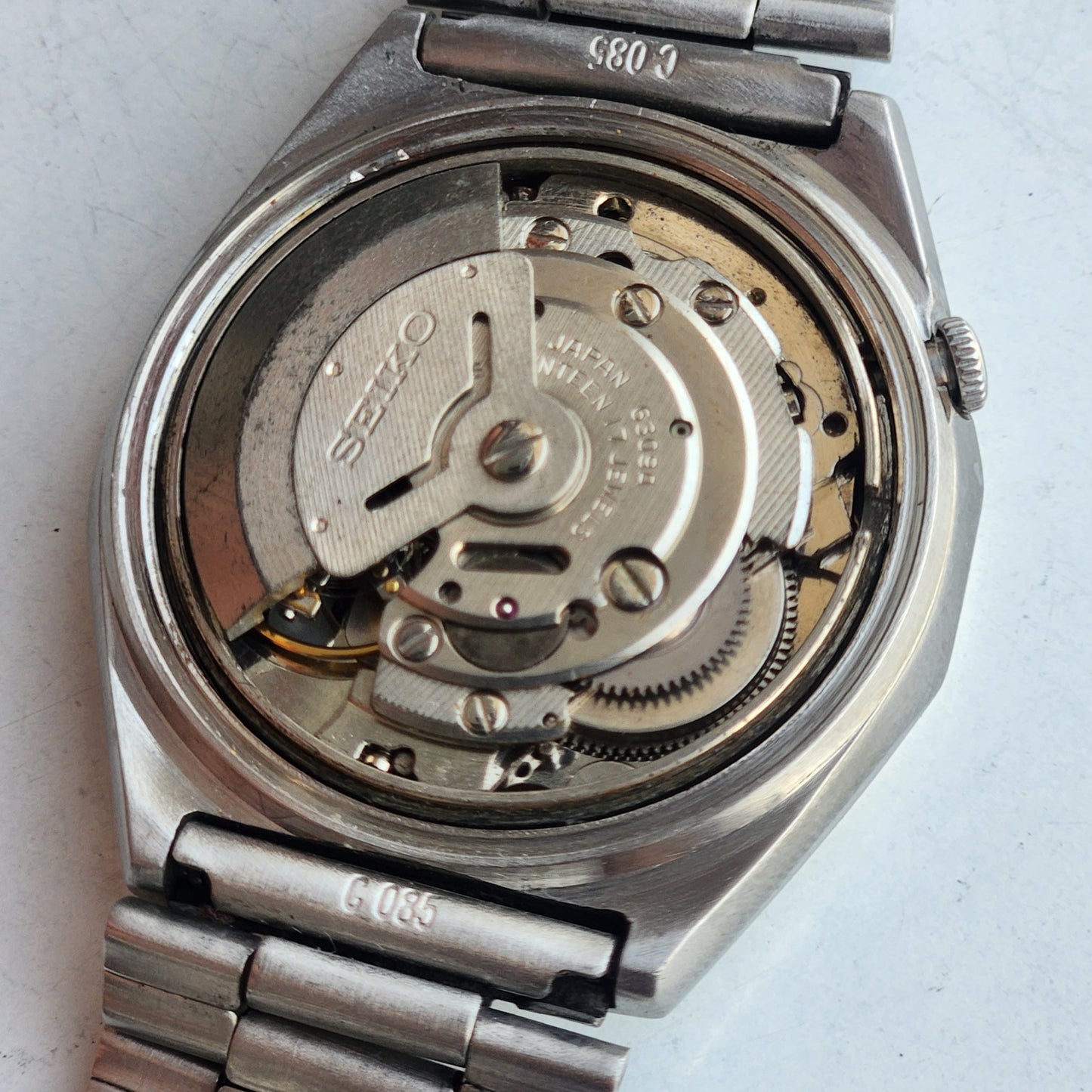 Vintage 1981 Original Seiko 5 Automatic 6309-7160 Grey Face 17 Jewels Day-Date Japanese Men's Wrist Watch ET103