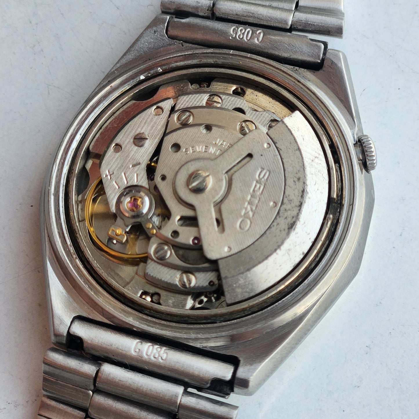 Vintage 1981 Original Seiko 5 Automatic 6309-7160 Grey Face 17 Jewels Day-Date Japanese Men's Wrist Watch ET103