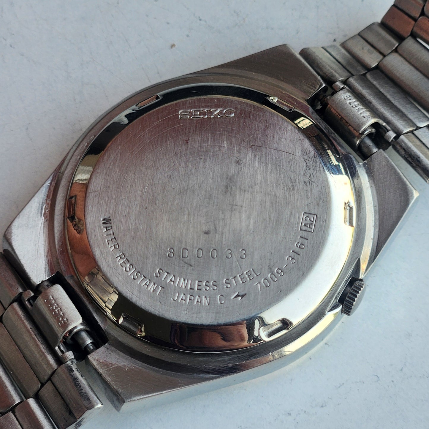 Vintage 1978 Original Seiko 5 Automatic 7009-3161 Black Face 17 Jewels Day-Date Japanese Men's Wrist Watch ET107