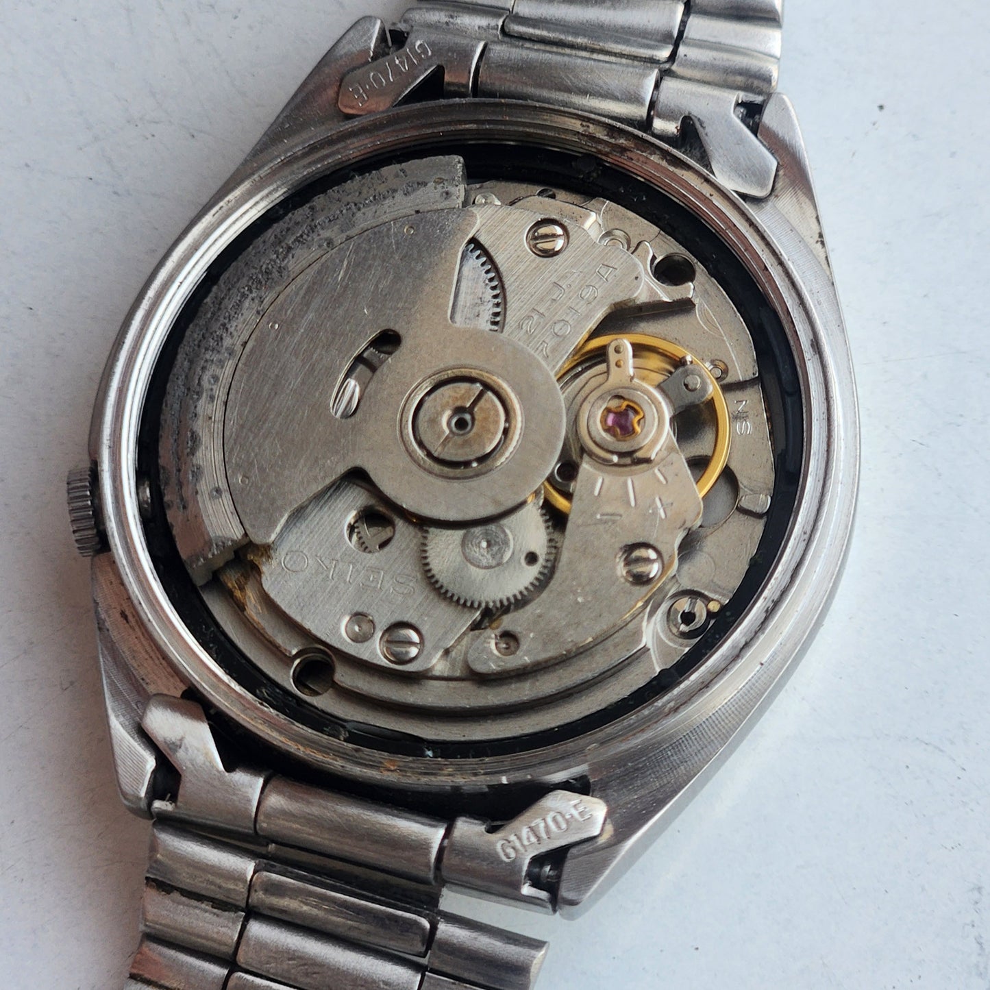 Vintage 1975 Original Seiko 5 Automatic 7019-6081 Golden Face 21 Jewels Day-Date Japanese Men's Wrist Watch ET109