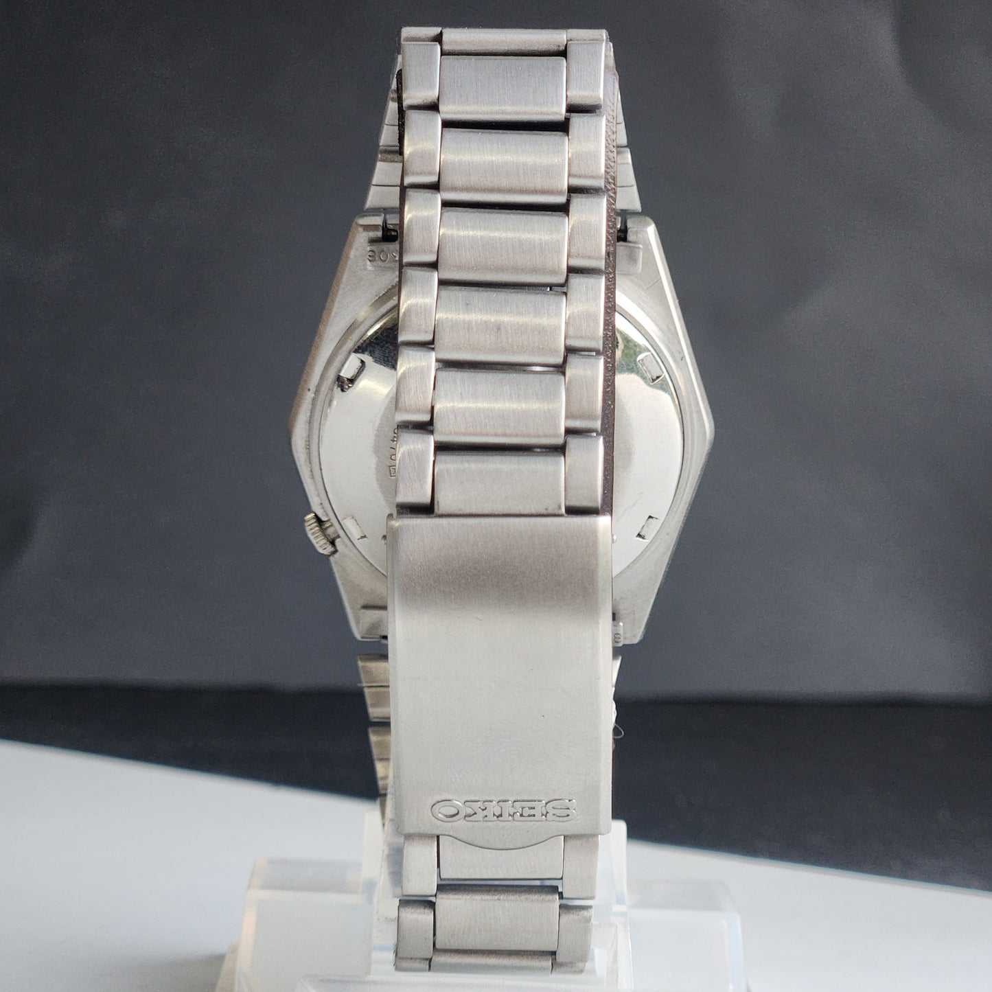 Vintage 1984 Original Seiko 5 Automatic 6349-5470 Black Face 23 Jewels Day-Date Japanese Men's Wrist Watch ET116