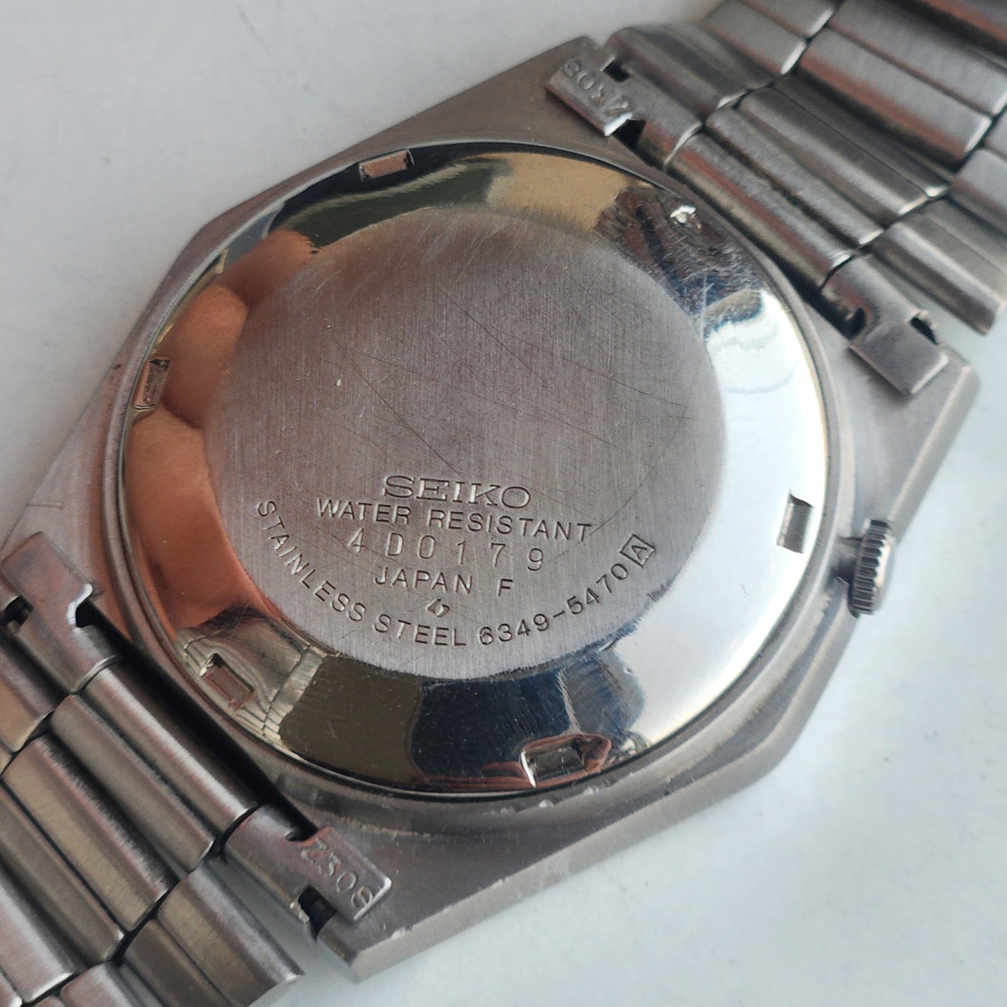 Vintage 1984 Original Seiko 5 Automatic 6349-5470 Black Face 23 Jewels Day-Date Japanese Men's Wrist Watch ET116