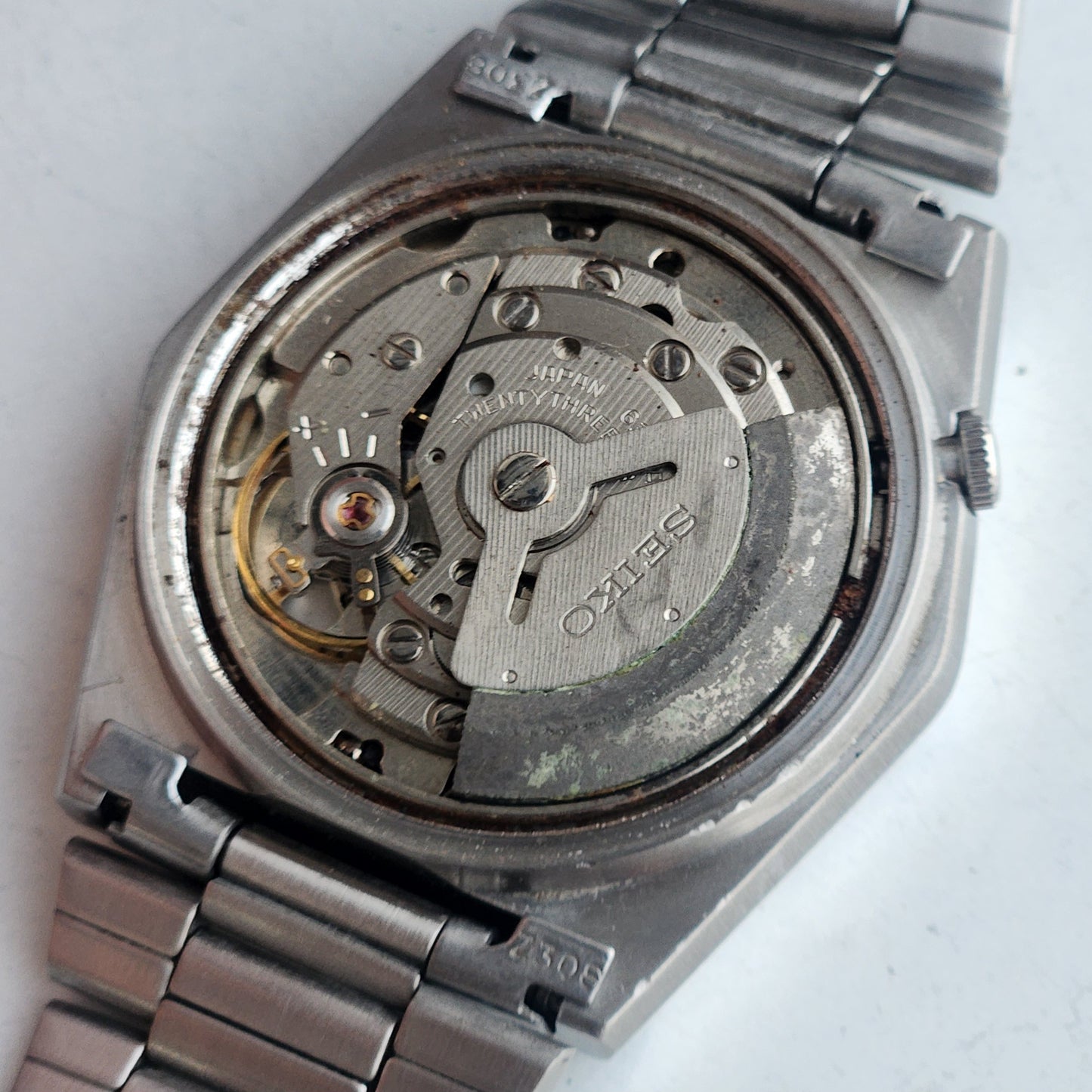 Vintage 1984 Original Seiko 5 Automatic 6349-5470 Black Face 23 Jewels Day-Date Japanese Men's Wrist Watch ET116