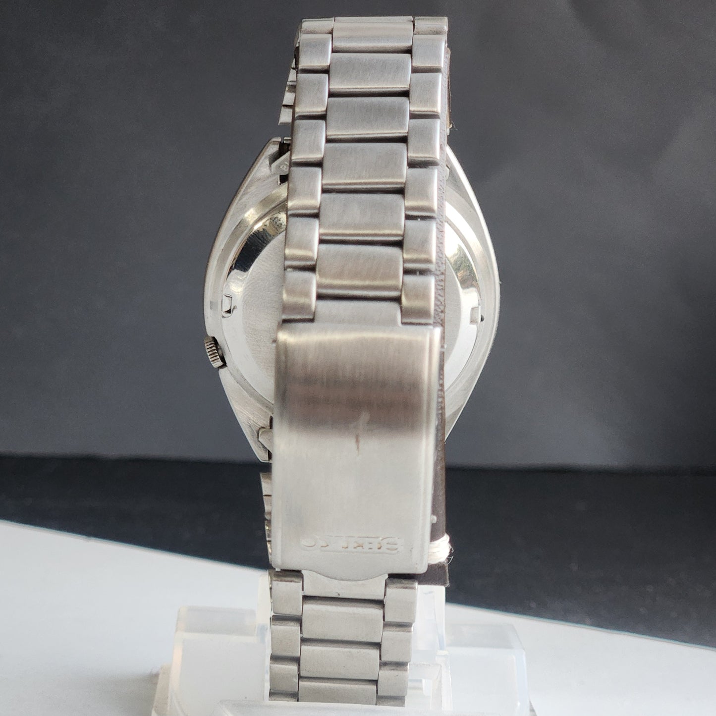 Vintage 1980 Original Seiko 5 Automatic 7009-3040 Grey Face 17 Jewels Day-Date Japanese Men's Wrist Watch ET117