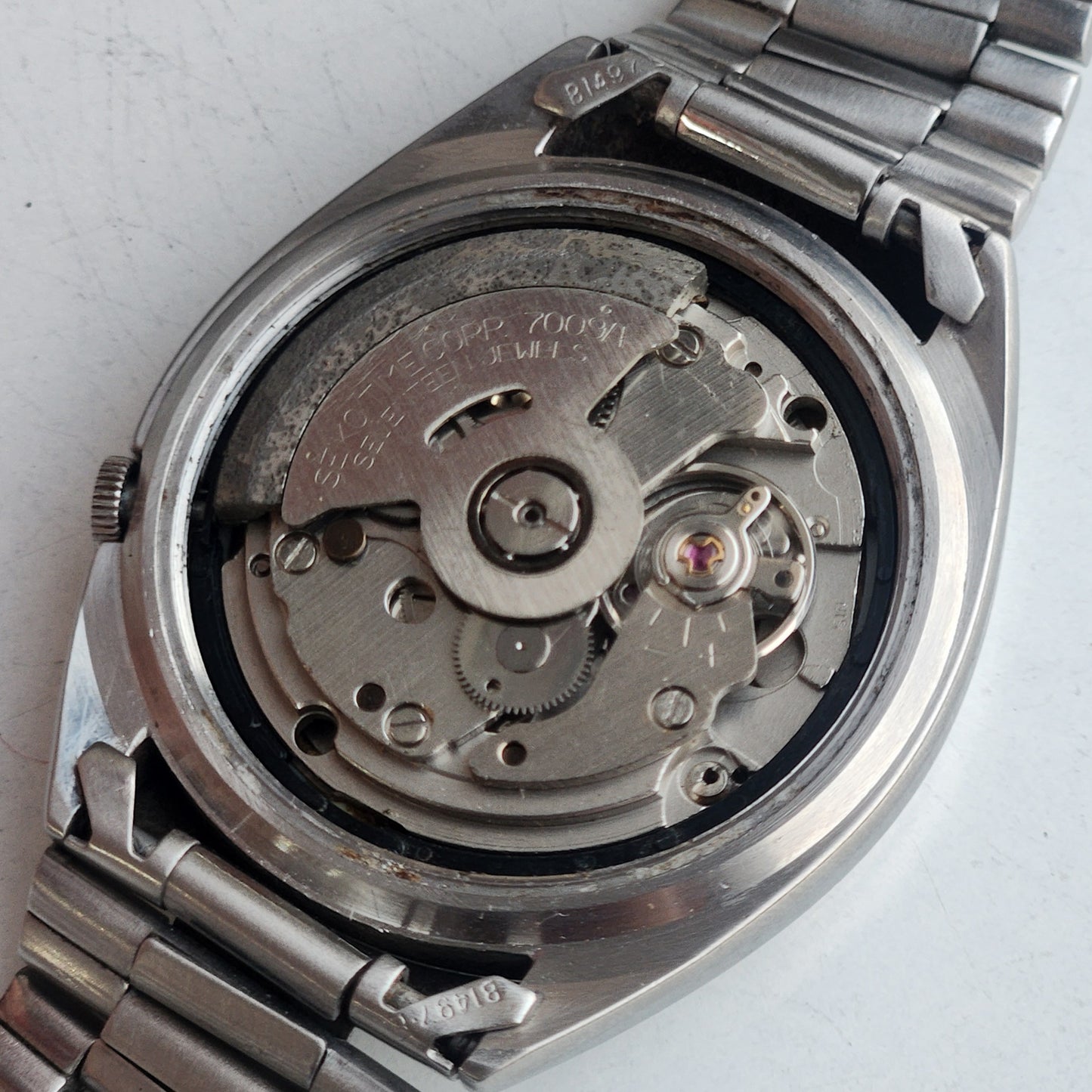 Vintage 1980 Original Seiko 5 Automatic 7009-3040 Grey Face 17 Jewels Day-Date Japanese Men's Wrist Watch ET117