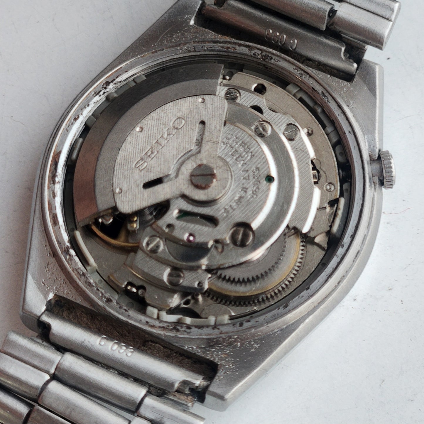 Vintage 1980 Original Seiko 5 Automatic 6309-6020 Black Face 17 Jewels Day-Date Japanese Men's Wrist Watch ET118