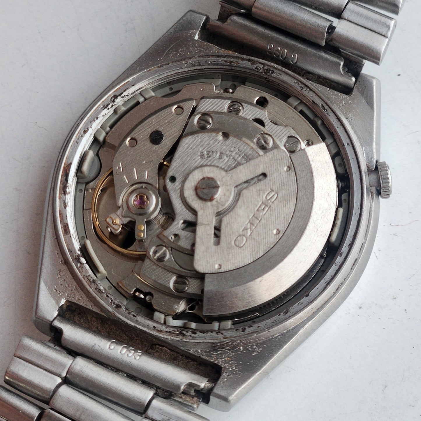 Vintage 1980 Original Seiko 5 Automatic 6309-6020 Black Face 17 Jewels Day-Date Japanese Men's Wrist Watch ET118