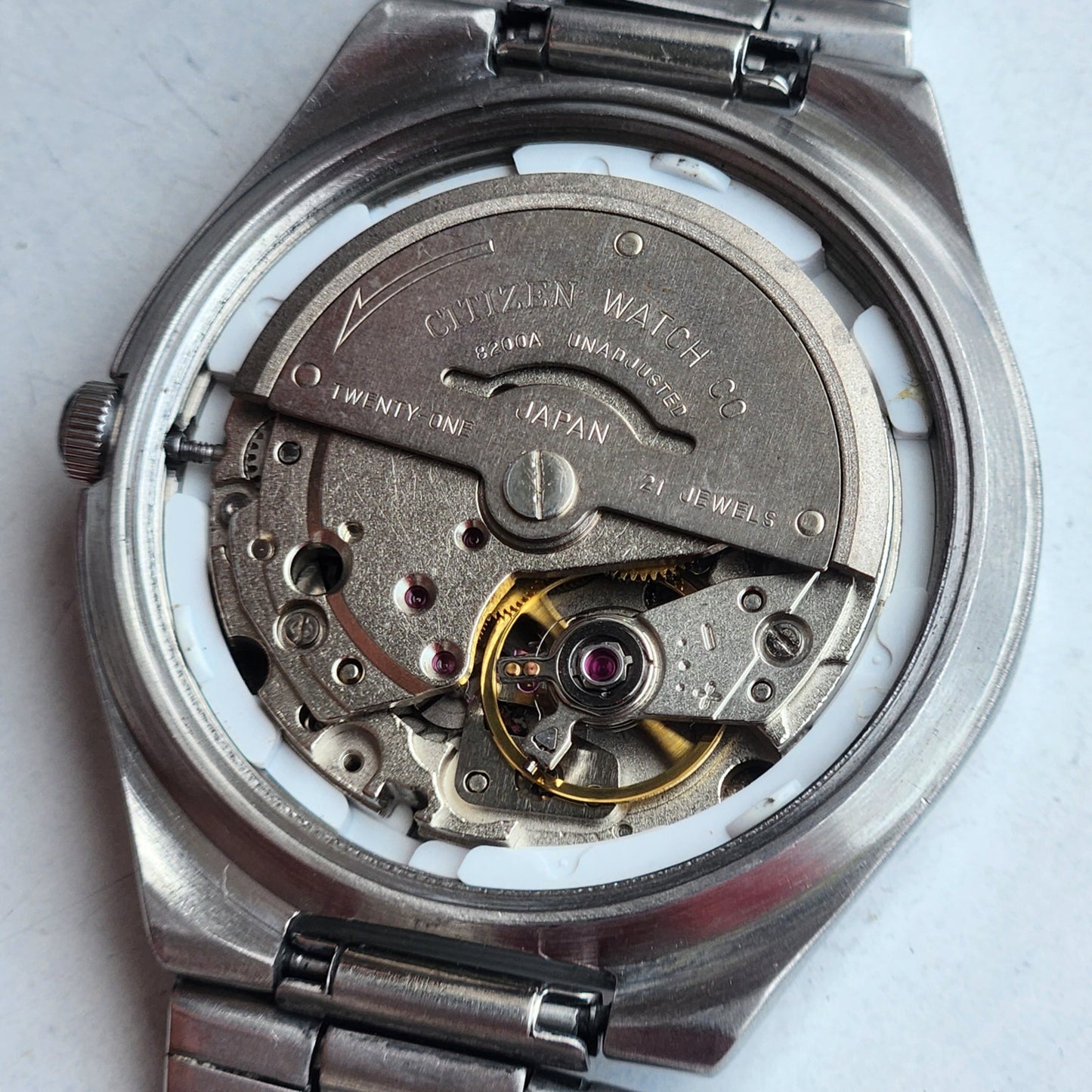 Vintage 1979 Original Citizen Automatic 8200 Yellow Face 21 Jewels Day-Date Japanese Men's Wrist Watch EG148