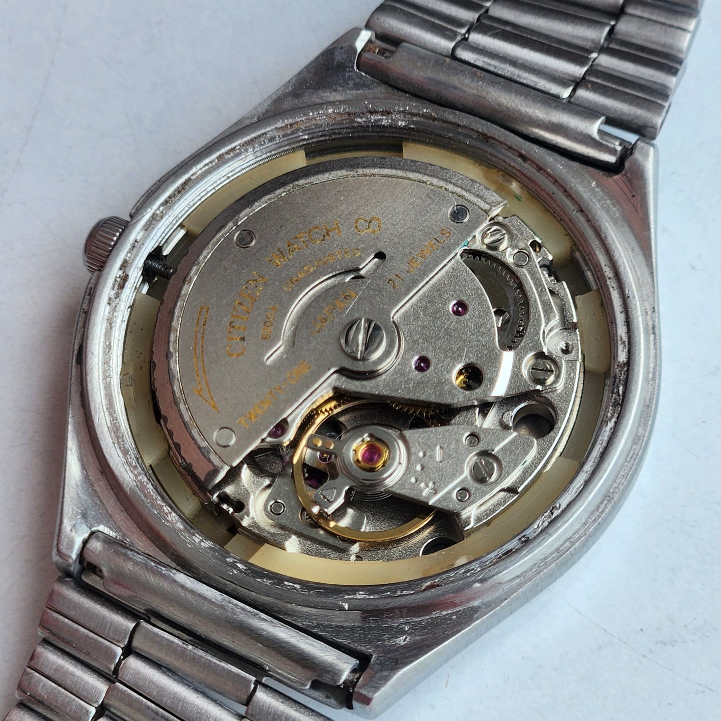 Vintage 1981 Original Citizen Automatic 8200 Blue Face 21 Jewels Day-Date Japanese Men's Wrist Watch EG150