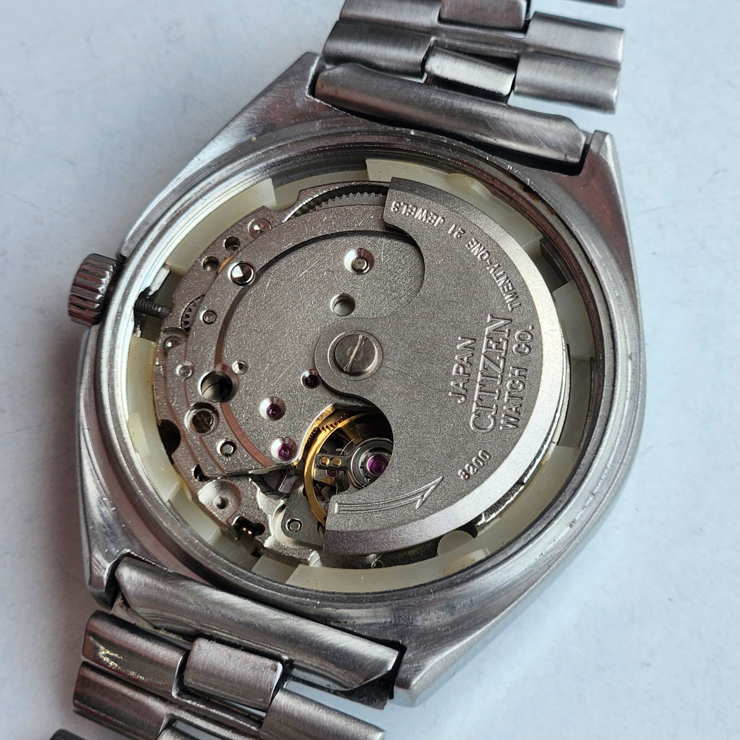 Vintage 1980 Original Citizen Automatic 8200 Grey/Black Face 21 Jewels Day-Date Japanese Men's Wrist Watch EG151