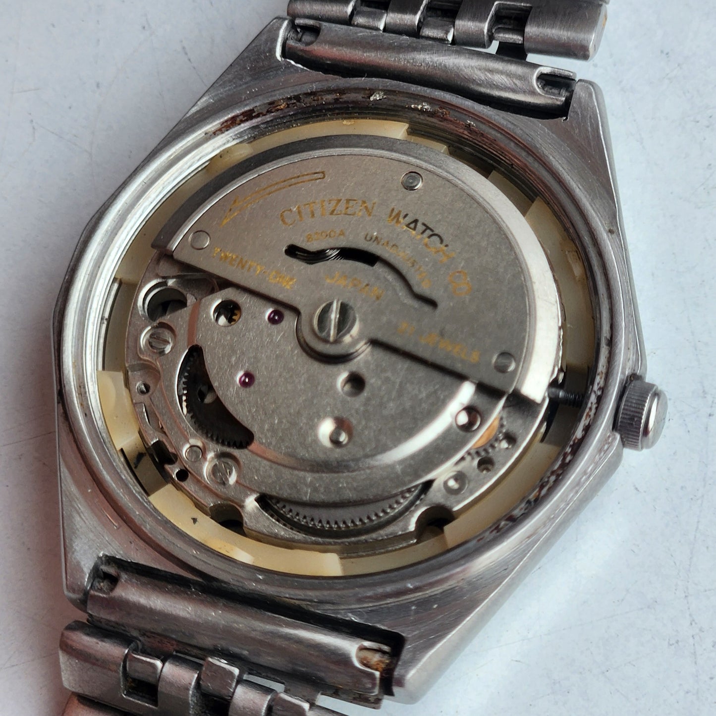 Vintage 1981 Original Citizen Automatic 8200 Black Face 21 Jewels Day-Date Japanese Men's Wrist Watch EG160