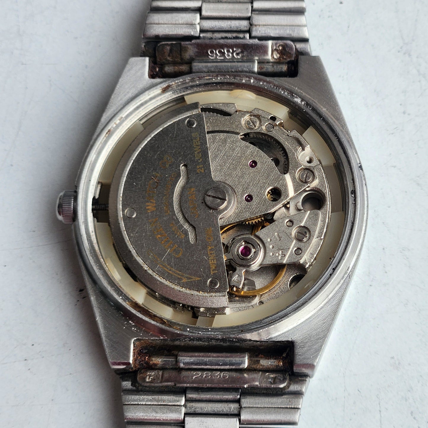 Vintage 1975 Original Citizen Automatic 8200 Yellow Face 21 Jewels Day-Date Japanese Men's Wrist Watch EG168