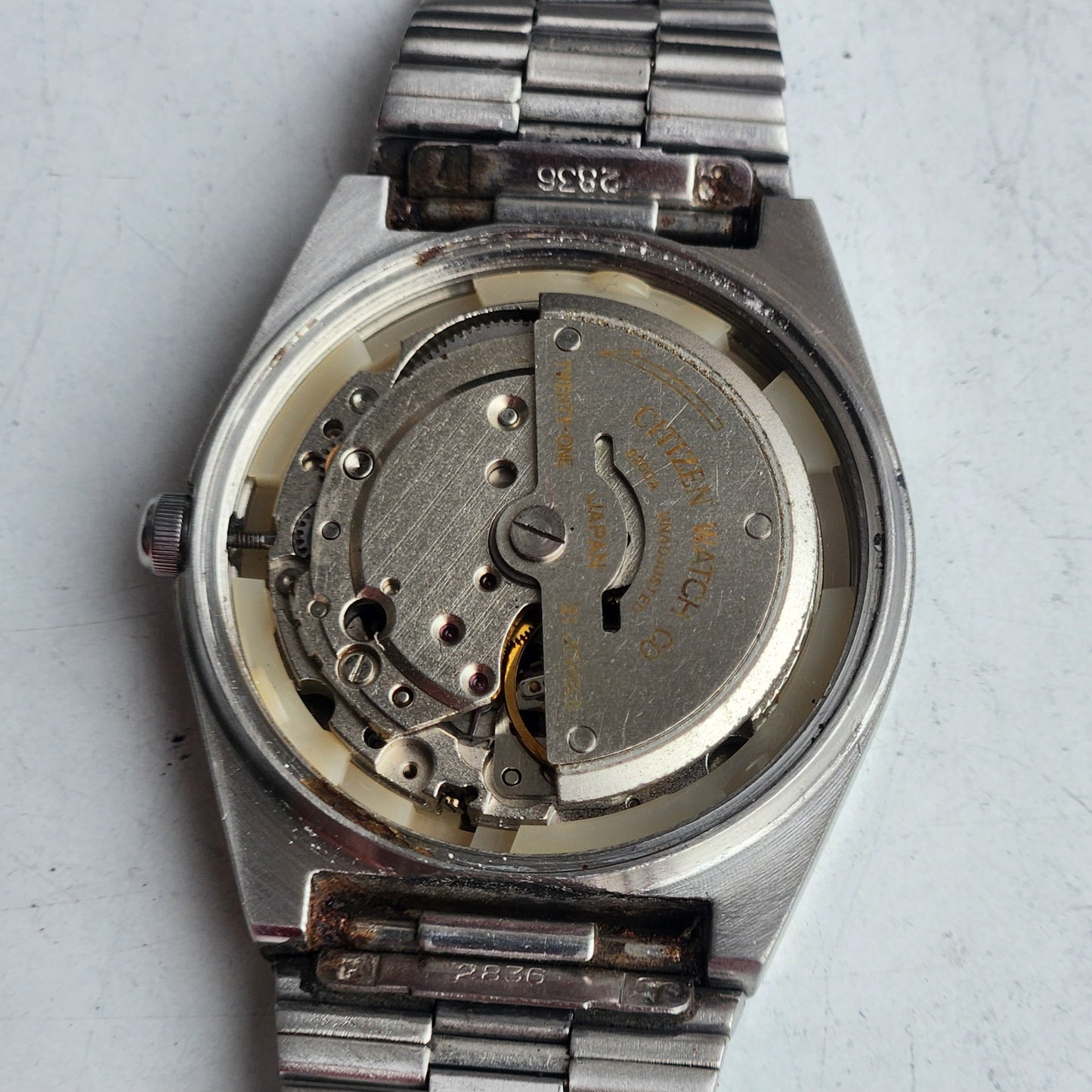 Vintage 1975 Original Citizen Automatic 8200 Yellow Face 21 Jewels Day-Date Japanese Men's Wrist Watch EG168