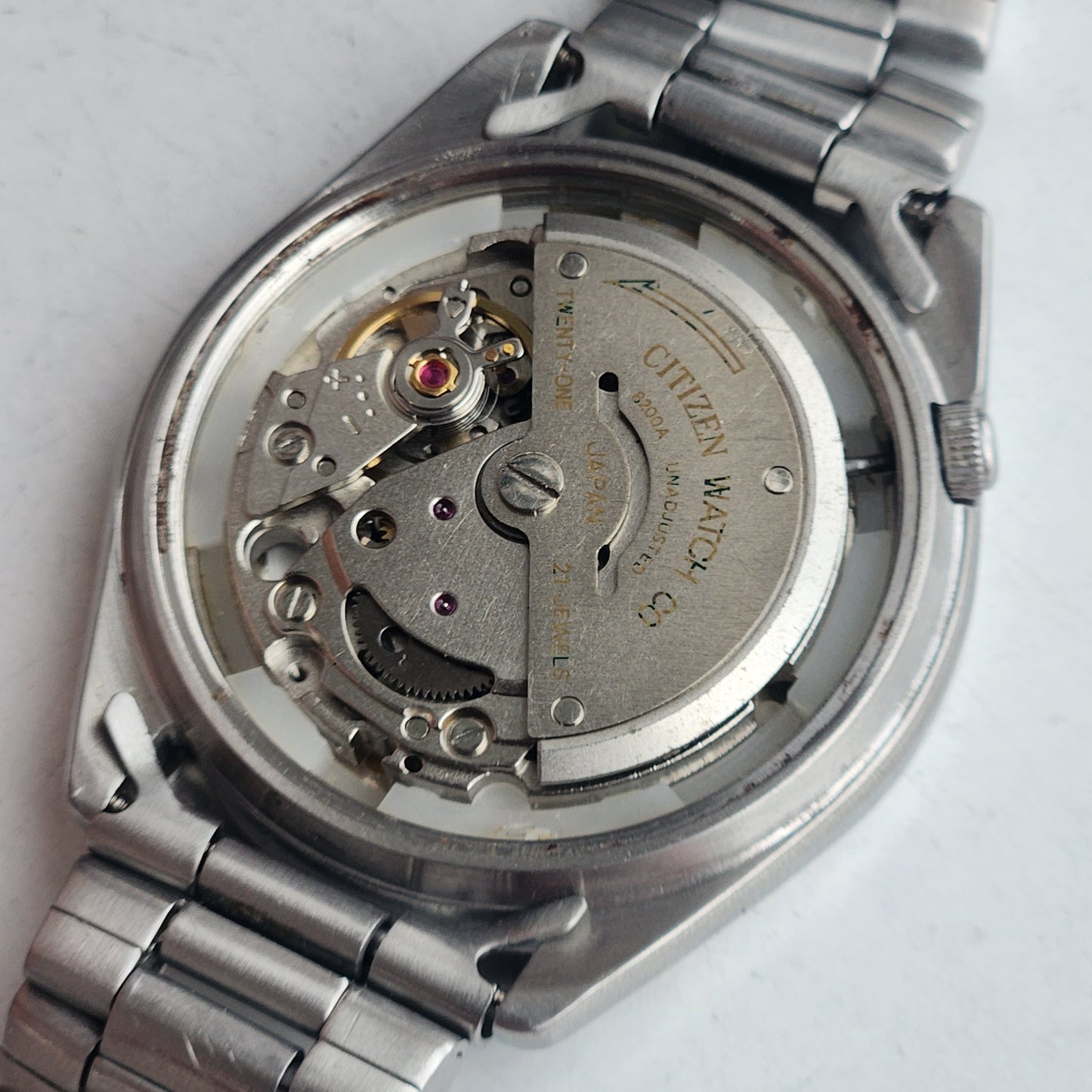 Vintage 1975 Original Citizen Automatic 8200 Grey Face 21 Jewels Day-Date Japanese Men's Wrist Watch EG181