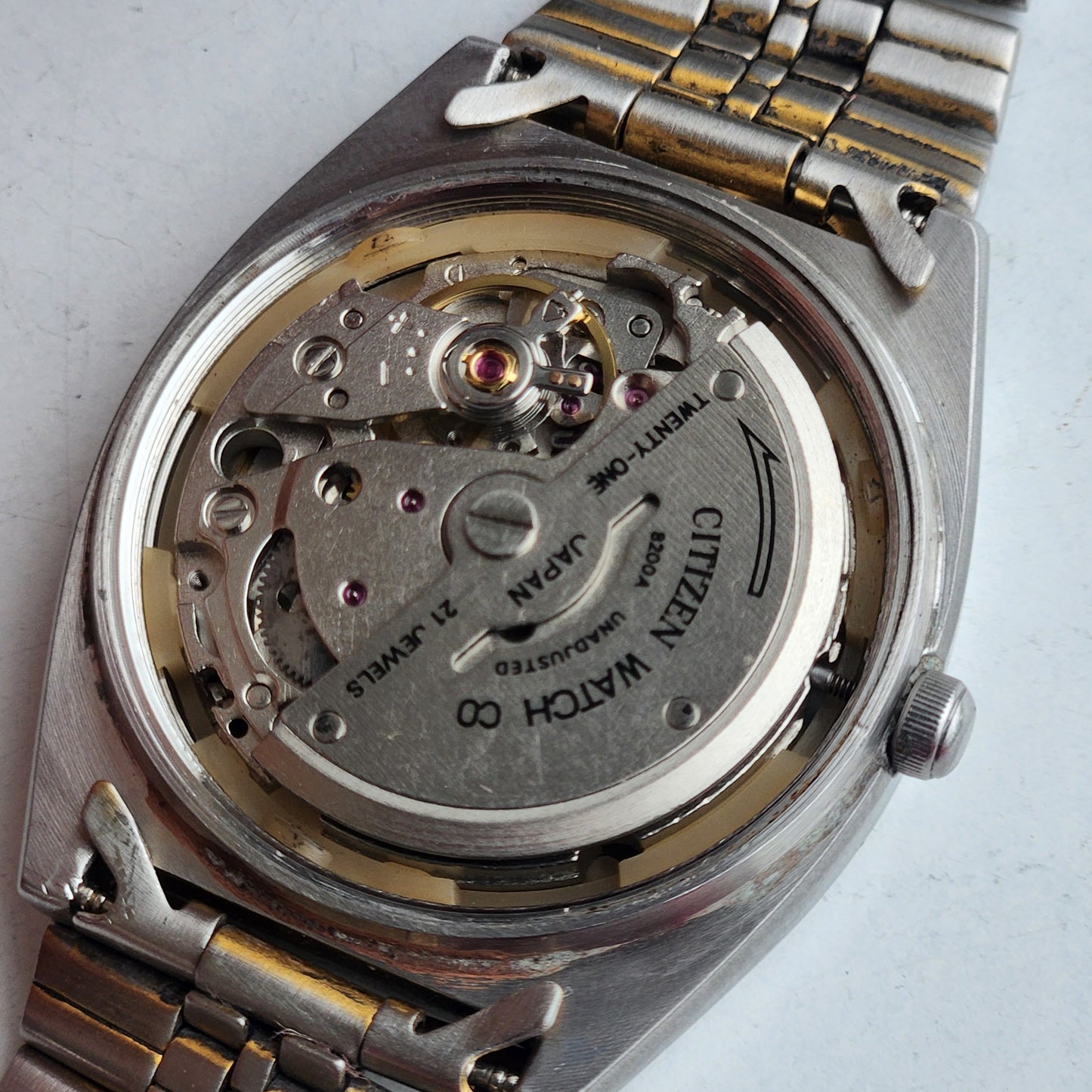 Vintage 1983 Original Citizen Automatic 8200 Blue Face 21 Jewels Day-Date Japanese Men's Wrist Watch EG183