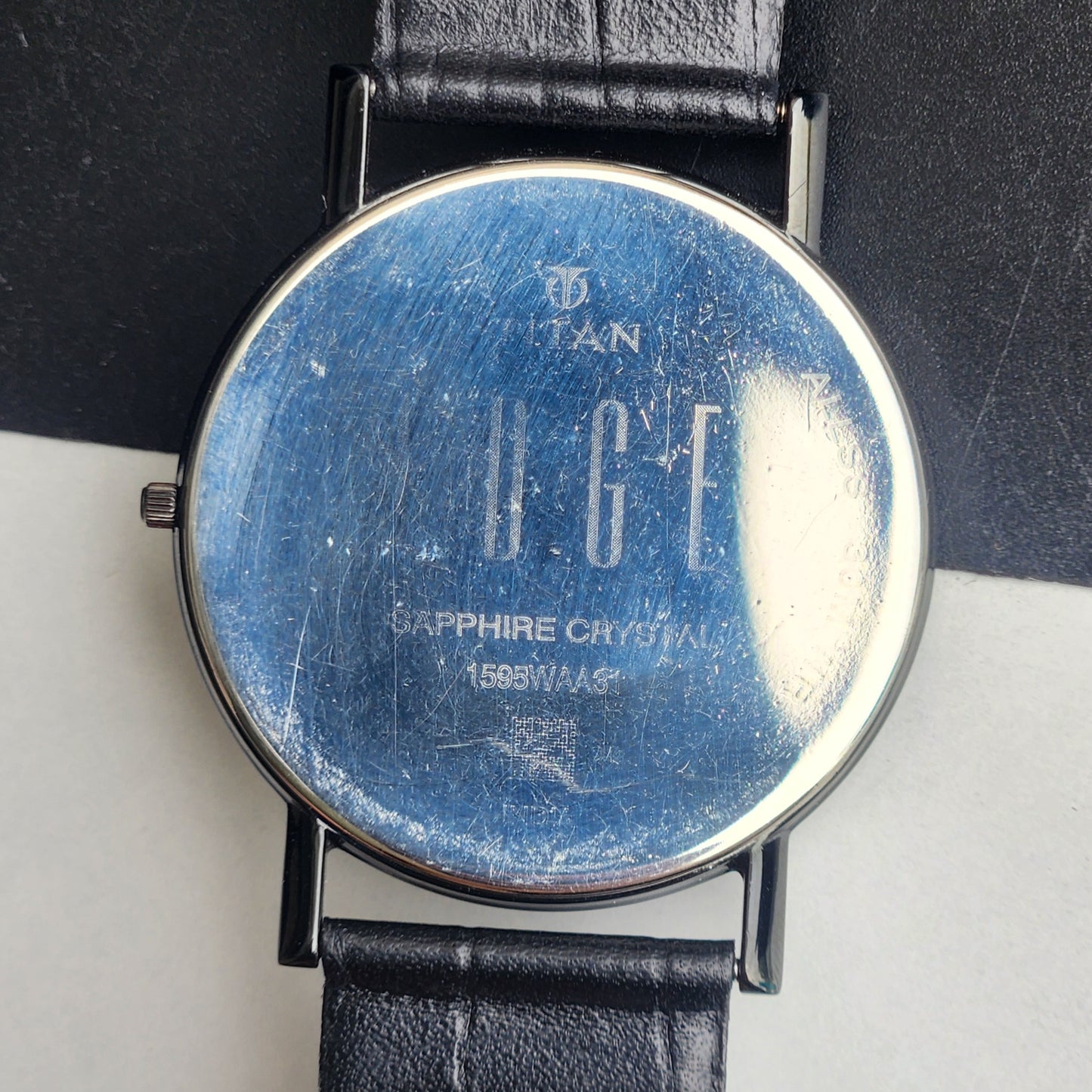 Original TITAN EDGE 1595WAA31 Round Black Face 38MM Case Men's Watch H71