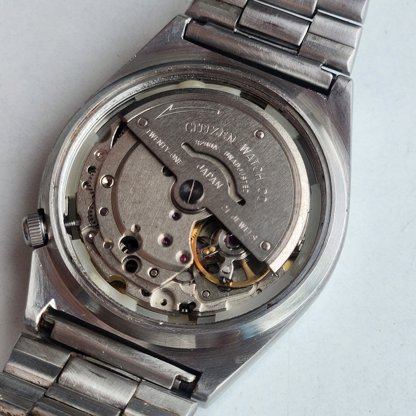 Vintage 1981 Original Citizen Automatic 8200 Golden Face 21 Jewels Day-Date Japanese Men's Wrist Watch EA01