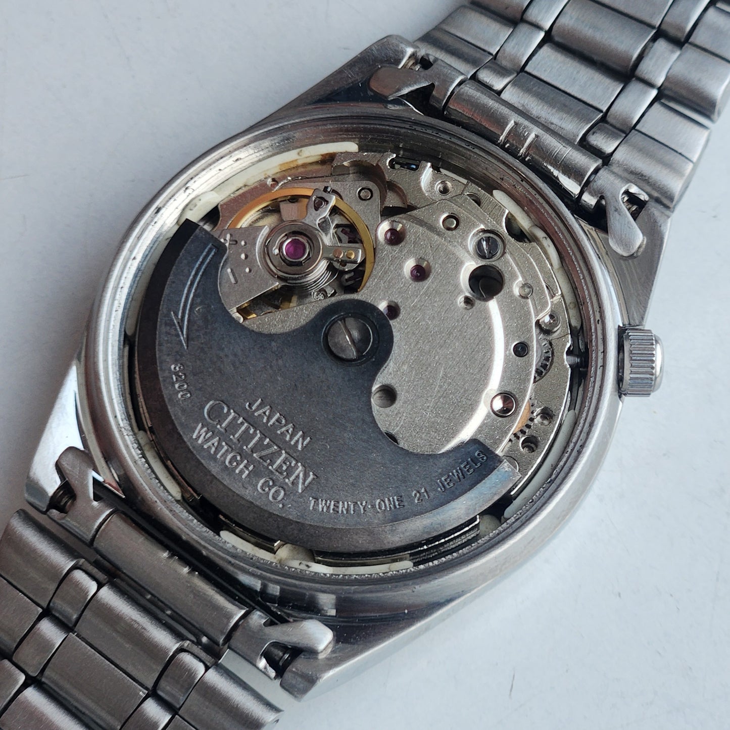 Vintage 1983 Original Citizen Automatic 8200 Black Face 21 Jewels Day-Date Japanese Men's Wrist Watch EA03