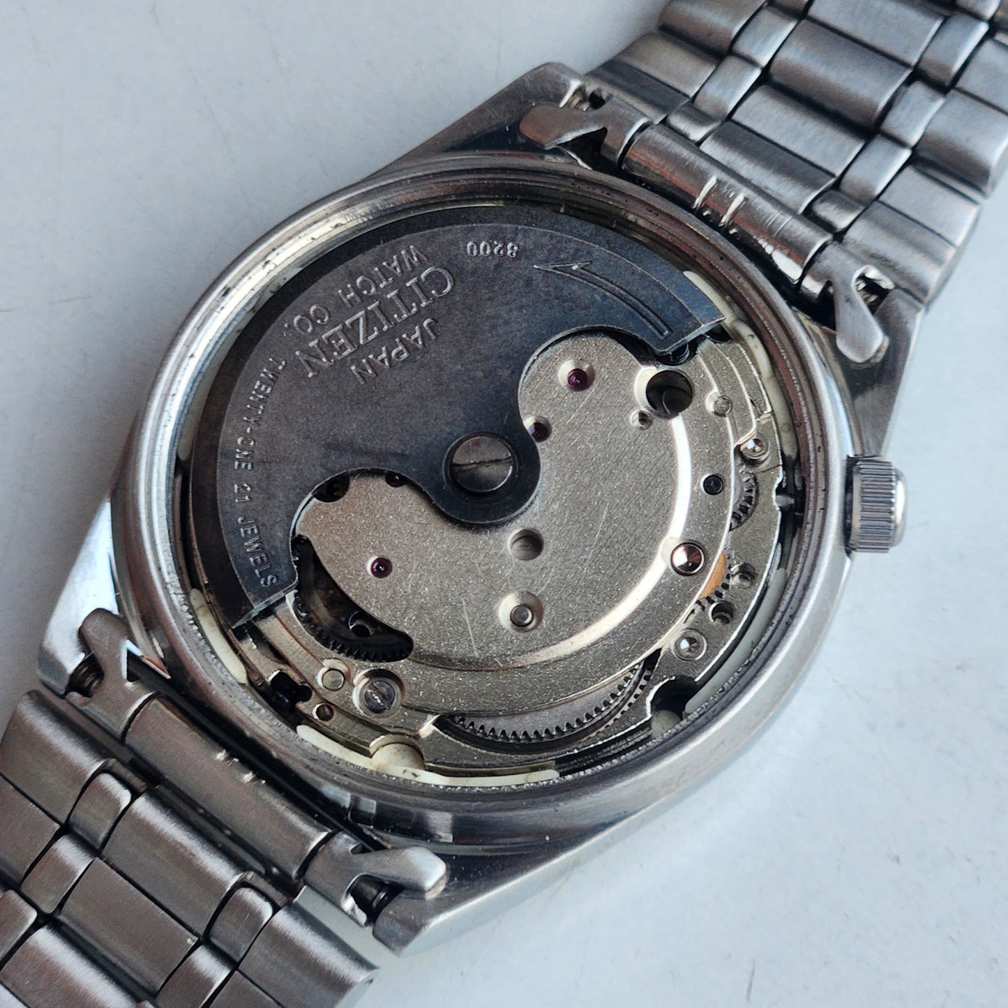 Vintage 1983 Original Citizen Automatic 8200 Black Face 21 Jewels Day-Date Japanese Men's Wrist Watch EA03