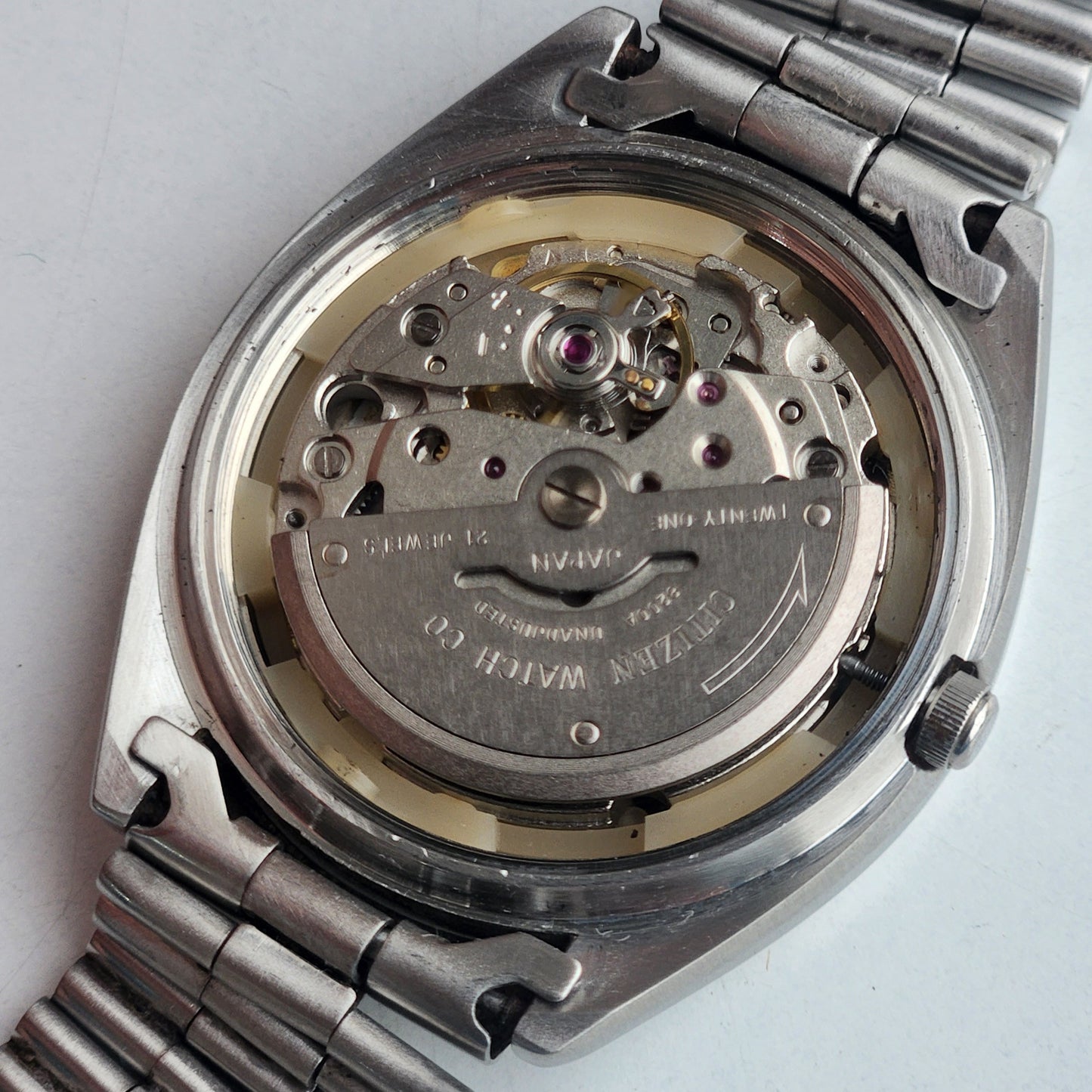 Vintage 1980 Original Citizen Automatic 8200 Blue Face 21 Jewels Day-Date Japanese Men's Wrist Watch EA09