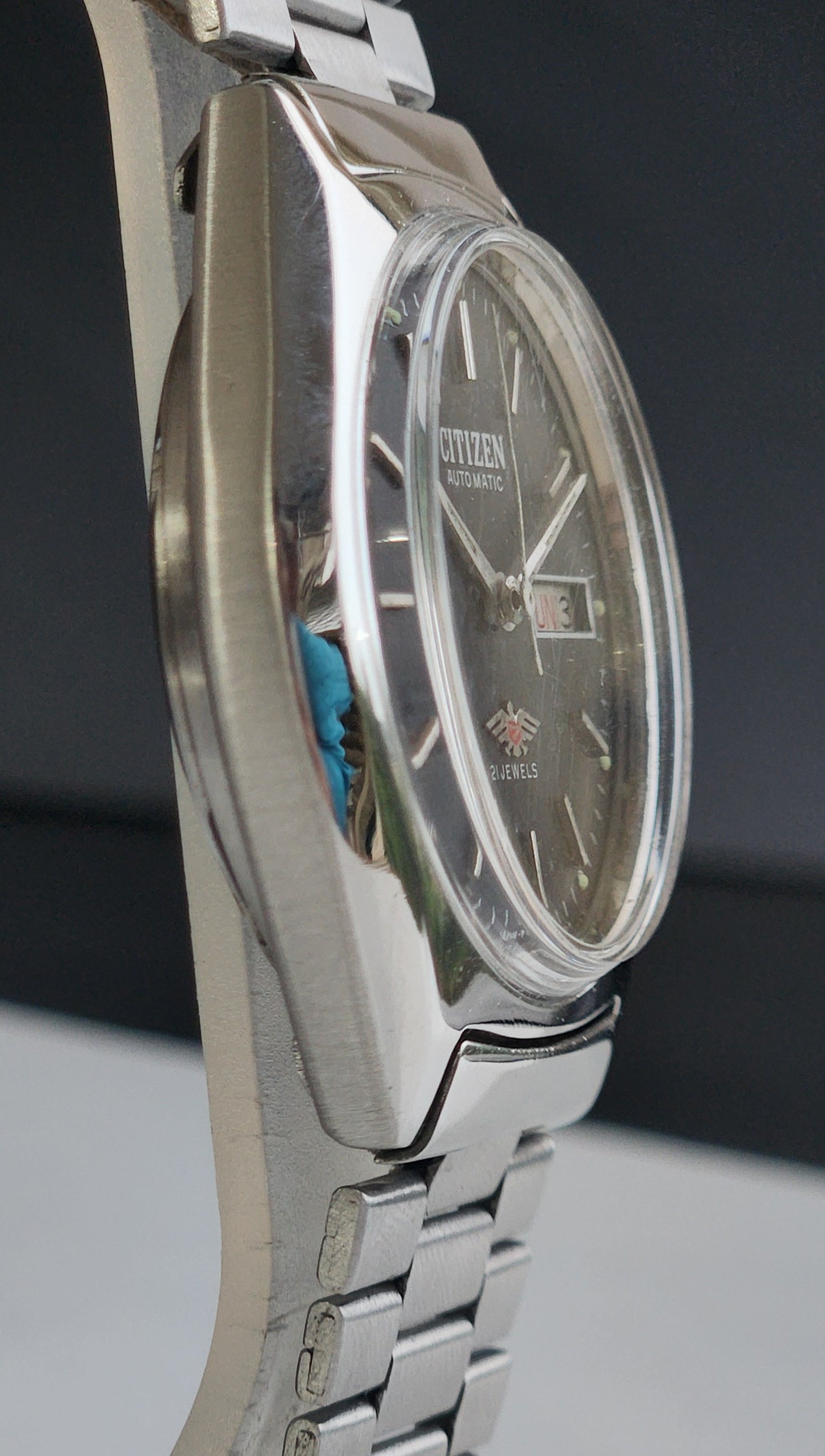 Vintage 1978 Original Citizen Automatic 8200 Black Face 21 Jewels Day-Date Japanese Men's Wrist Watch EA16