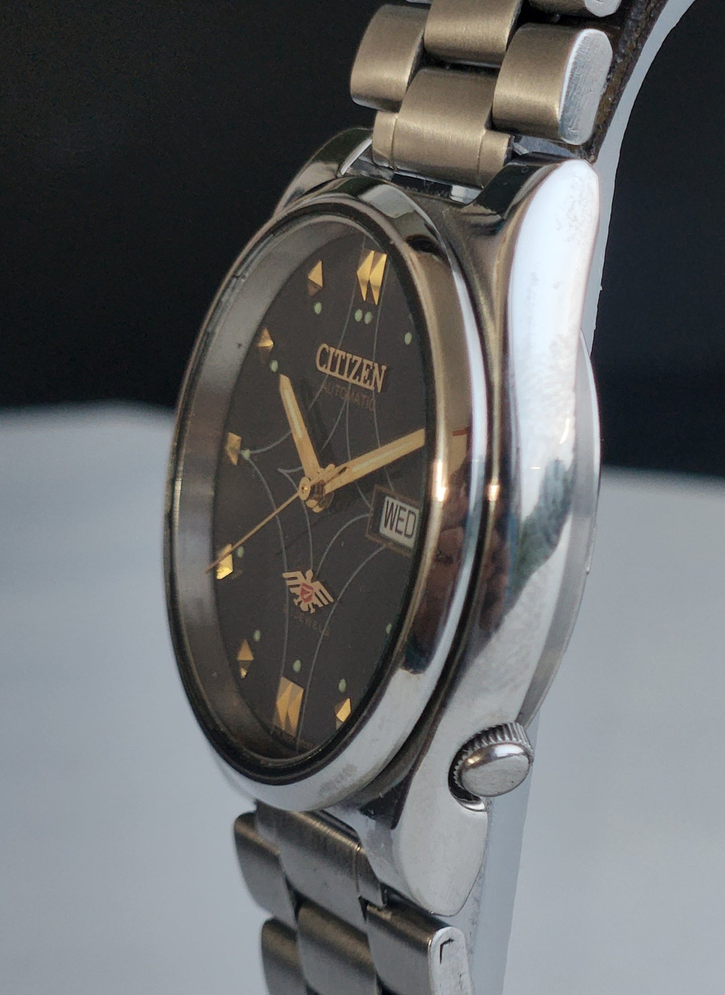 Vintage 1978 Original Citizen Automatic 8200 Black Face 21 Jewels Day-Date Japanese Men's Wrist Watch EA18