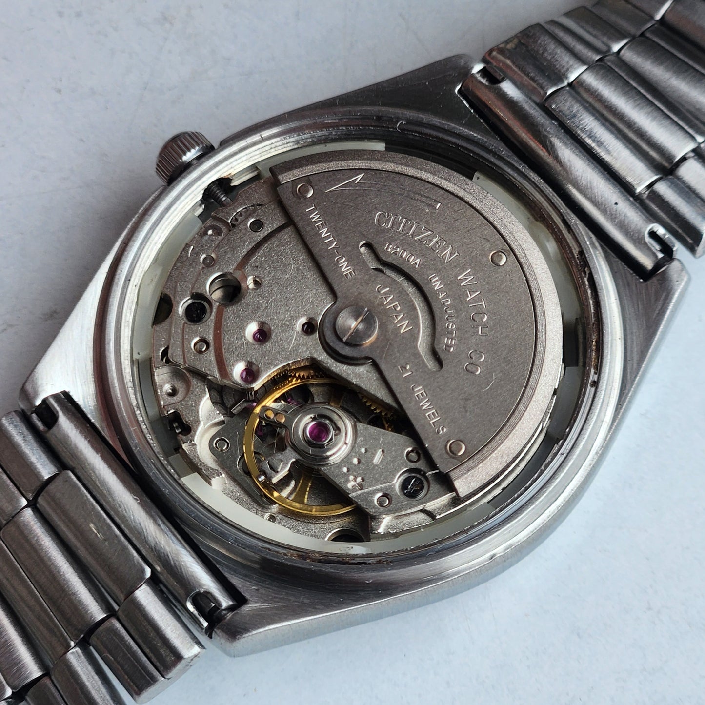 Vintage 1982 Original Citizen Automatic 8200 Grey Face 21 Jewels Day-Date Japanese Men's Wrist Watch EA23