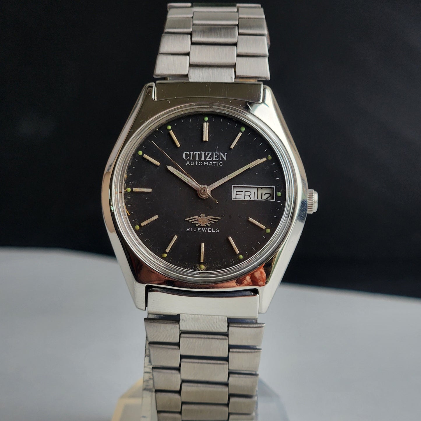 Vintage 1979 Original Citizen Automatic 8200 Face Face 21 Jewels Day-Date Japanese Men's Wrist Watch EA27