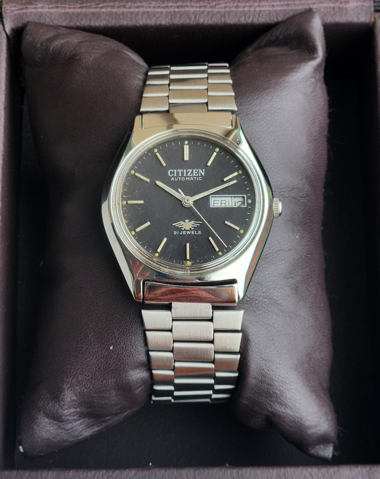Vintage 1979 Original Citizen Automatic 8200 Face Face 21 Jewels Day-Date Japanese Men's Wrist Watch EA27