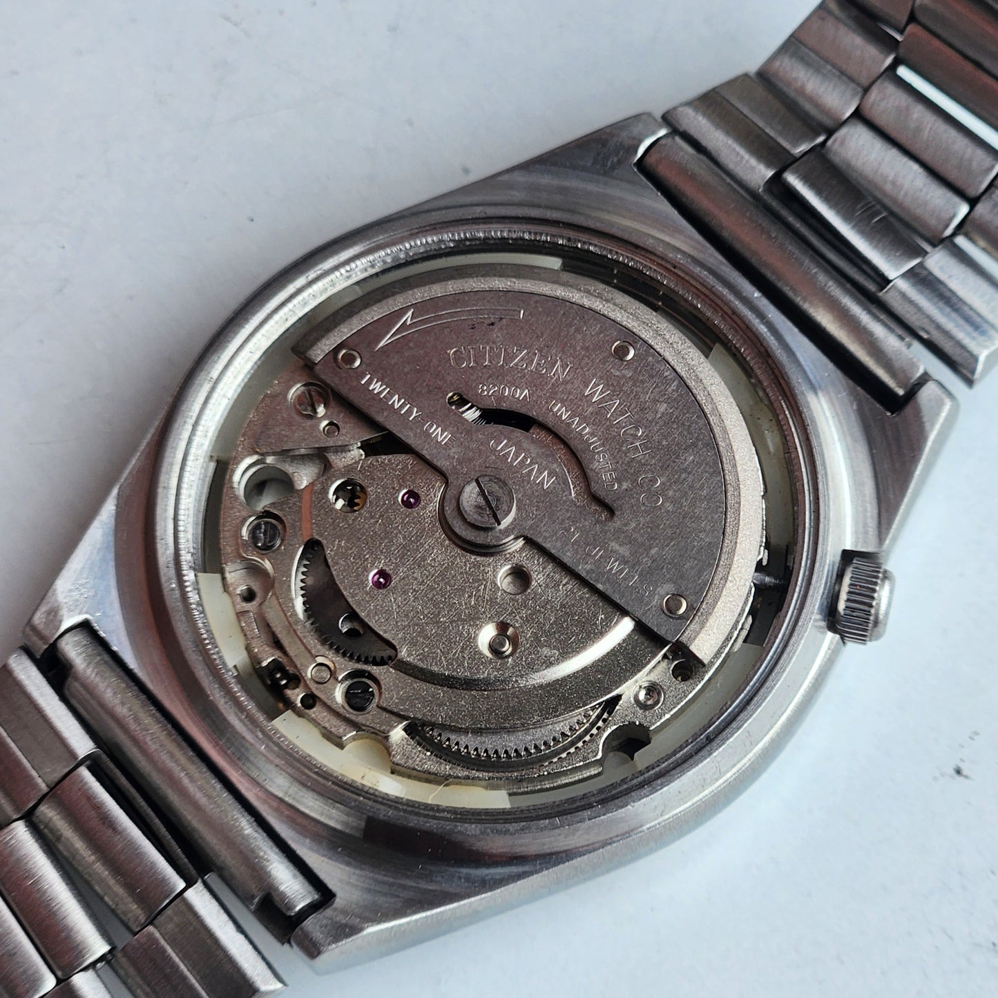 Vintage 1983 Original Citizen Automatic 8200 Grey Face 21 Jewels Day-Date Japanese Men's Wrist Watch EA29