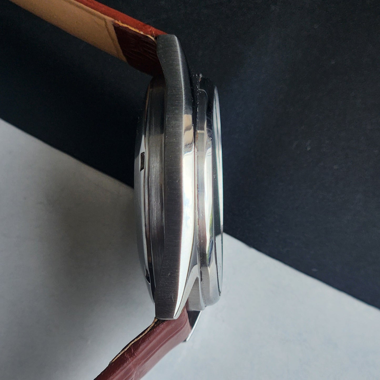 Vintage 1999 Original Seiko 5 Automatic 6309-6240 Grey Face 17 Jewels Tan Leather Strap Day-Date Japanese Men's Wrist Watch EG208