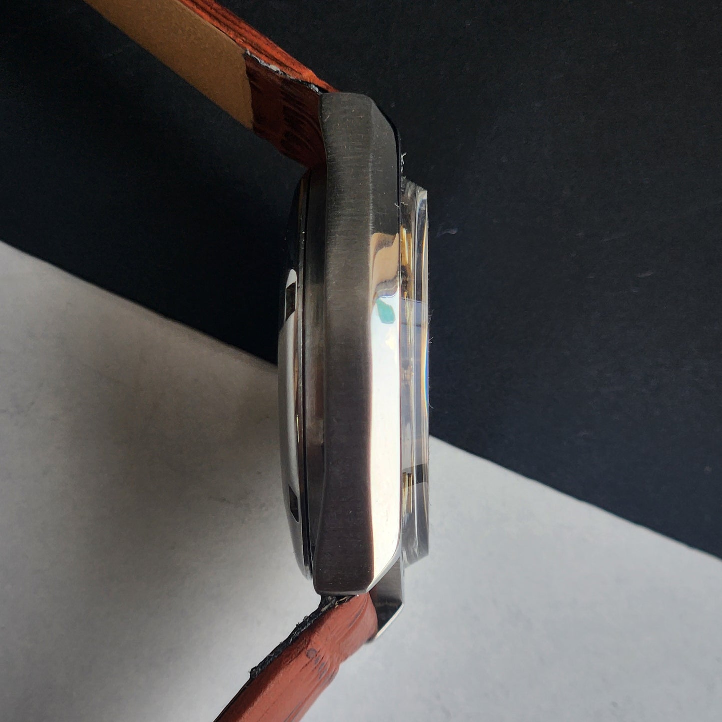 Vintage 1973 Original Seiko 5 Automatic 6119-7103 Black Face 17 Jewels Croco Tan Leather Strap Day-Date Japanese Men's Wrist Watch EG211