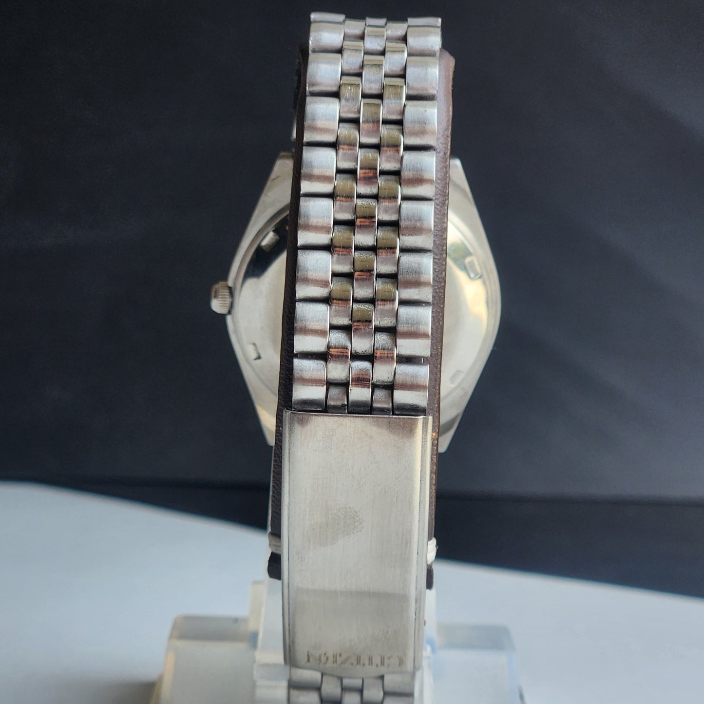 Vintage 1977 Original Citizen Automatic 8200 Blue Face 21 Jewels Day-Date Japanese Men's Wrist Watch EA46