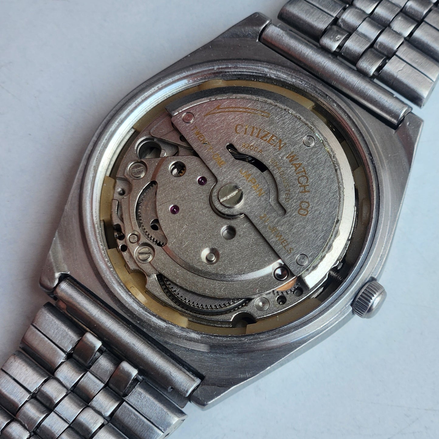 Vintage 1977 Original Citizen Automatic 8200 Blue Face 21 Jewels Day-Date Japanese Men's Wrist Watch EA46