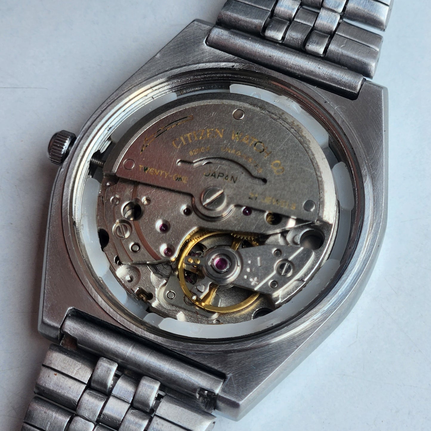 Vintage 1982 Original Citizen Automatic 8200 Black Face 21 Jewels Day-Date Japanese Men's Wrist Watch EA48
