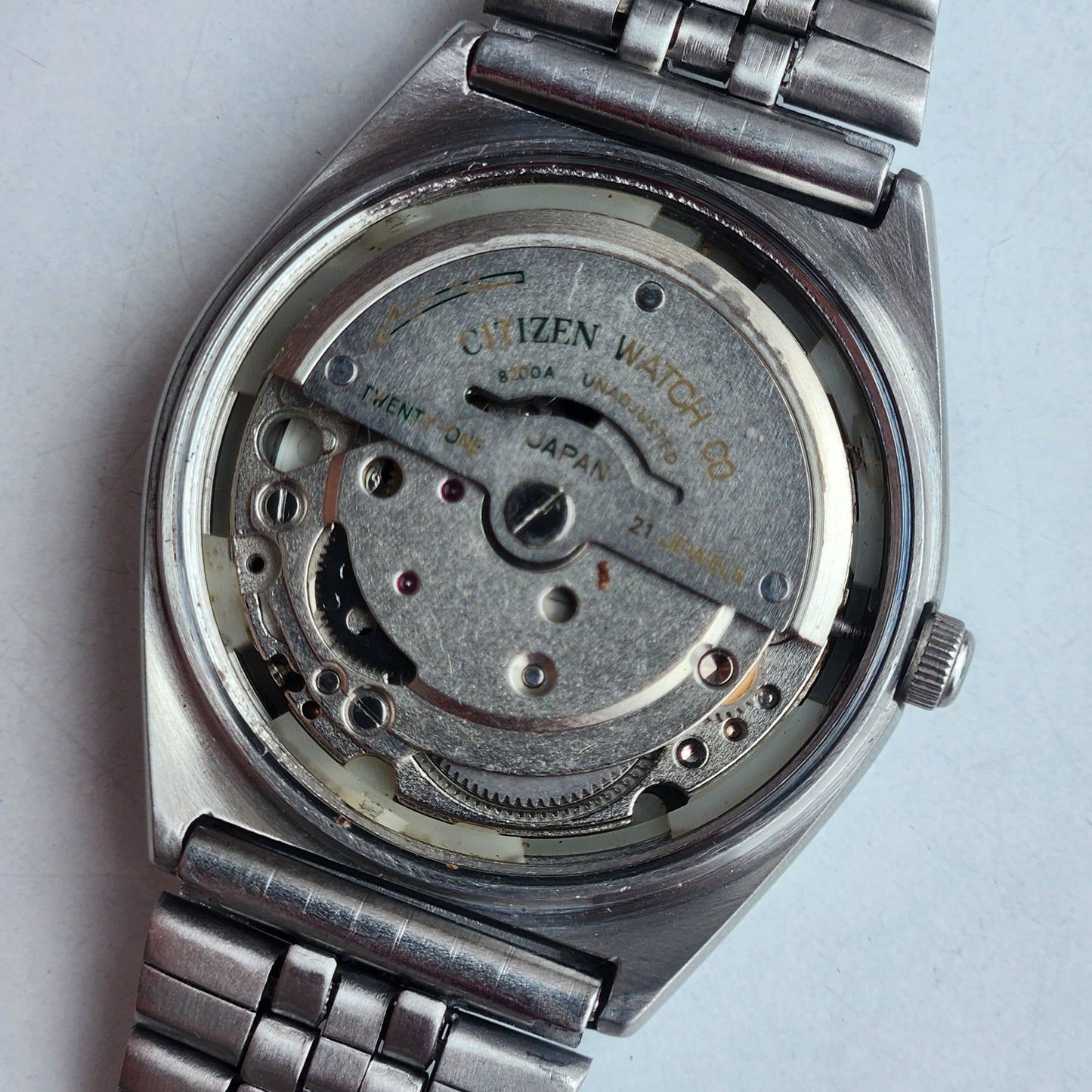 Vintage 1977 Original Citizen Automatic 8200 Black Face 21 Jewels Day-Date Japanese Men's Wrist Watch EA49