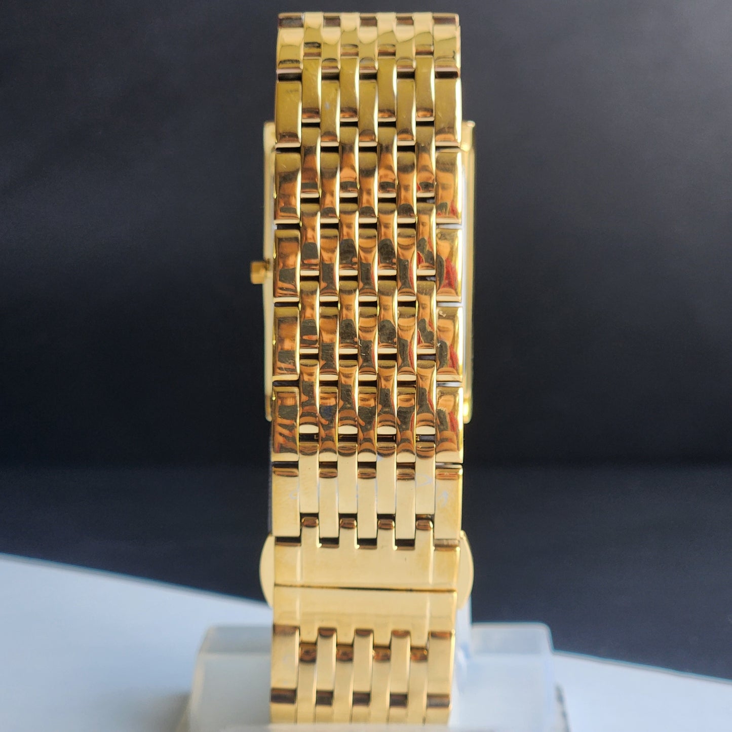 Original TITAN EDGE 1043NBA Rectangular Golden Face 25MM Case Men's Watch H81