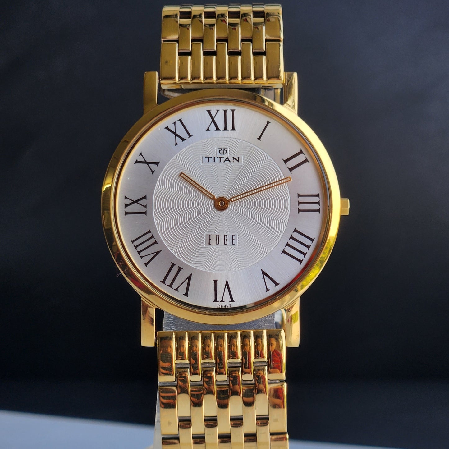 Original TITAN EDGE 1595WAA34 Round White Face 38MM Case Men's Watch H83