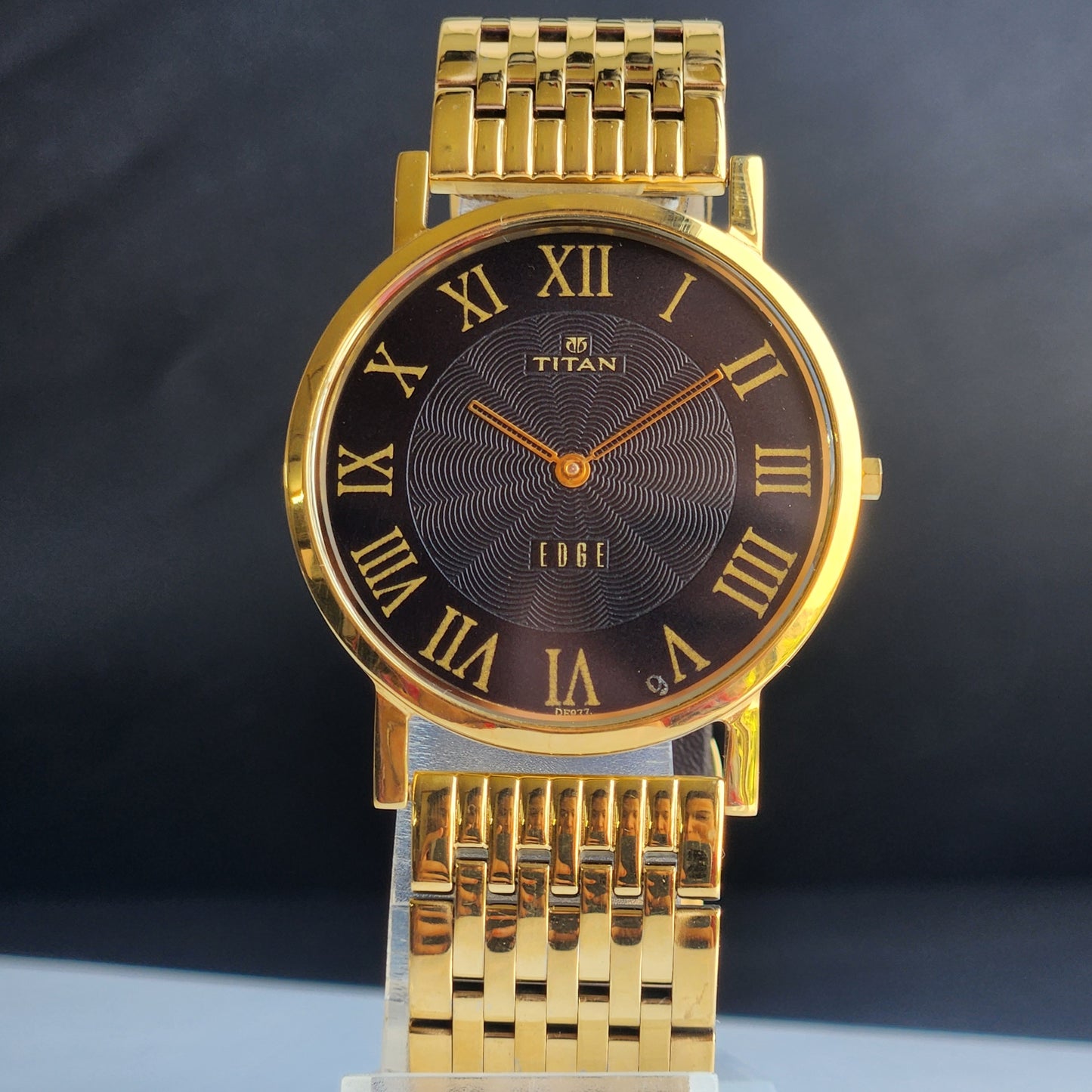 Original TITAN EDGE 1595WAA34 Round Black Face 38MM Case Men's Watch H84