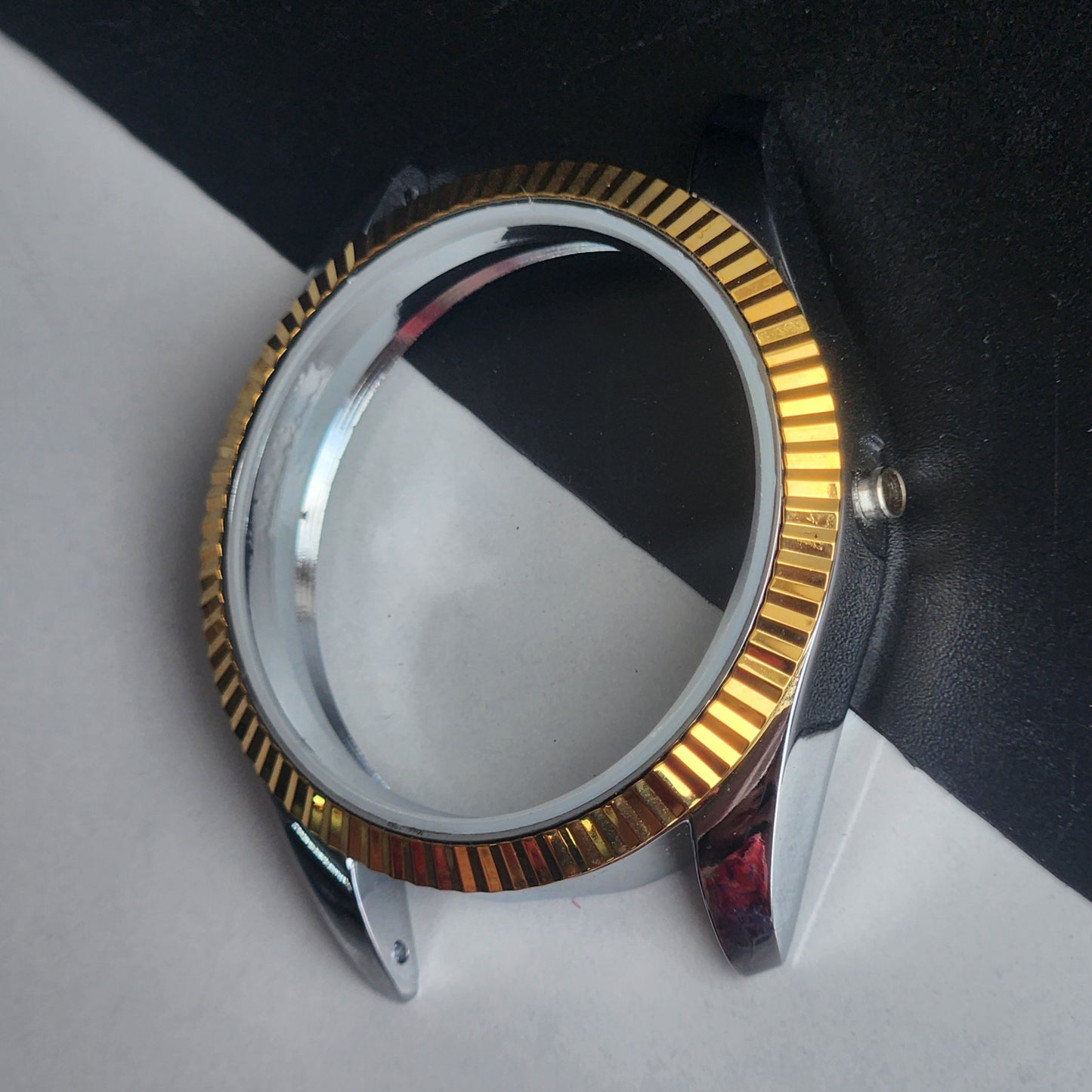 New Replacement Two Tone Case for Seiko 6309/6319/6349 With Exhibition Back Fluted Bezel Case Stainless Steel Back H91