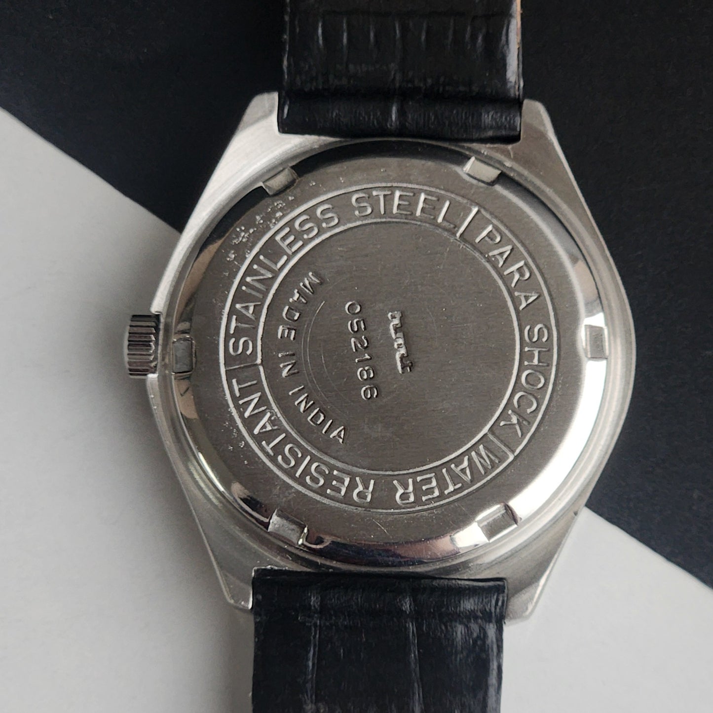 Vintage Original HMT Chetak Hand Winding 17 Jewels Navy Blue Face Black Leather Strap Men's Wrist Watch I23