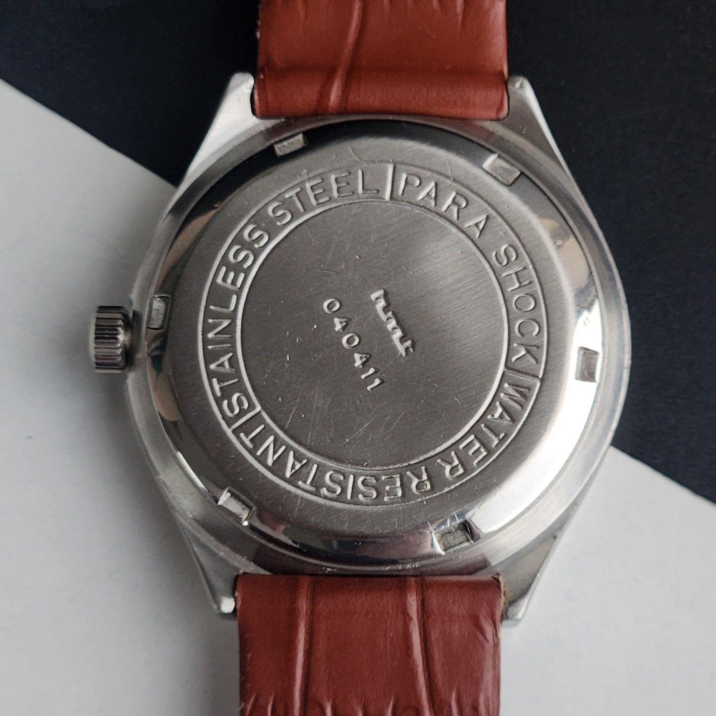 Vintage Original HMT Rohit Hand Winding 17 Jewels Off White Face Tan Leather Strap Men's Wrist Watch I27