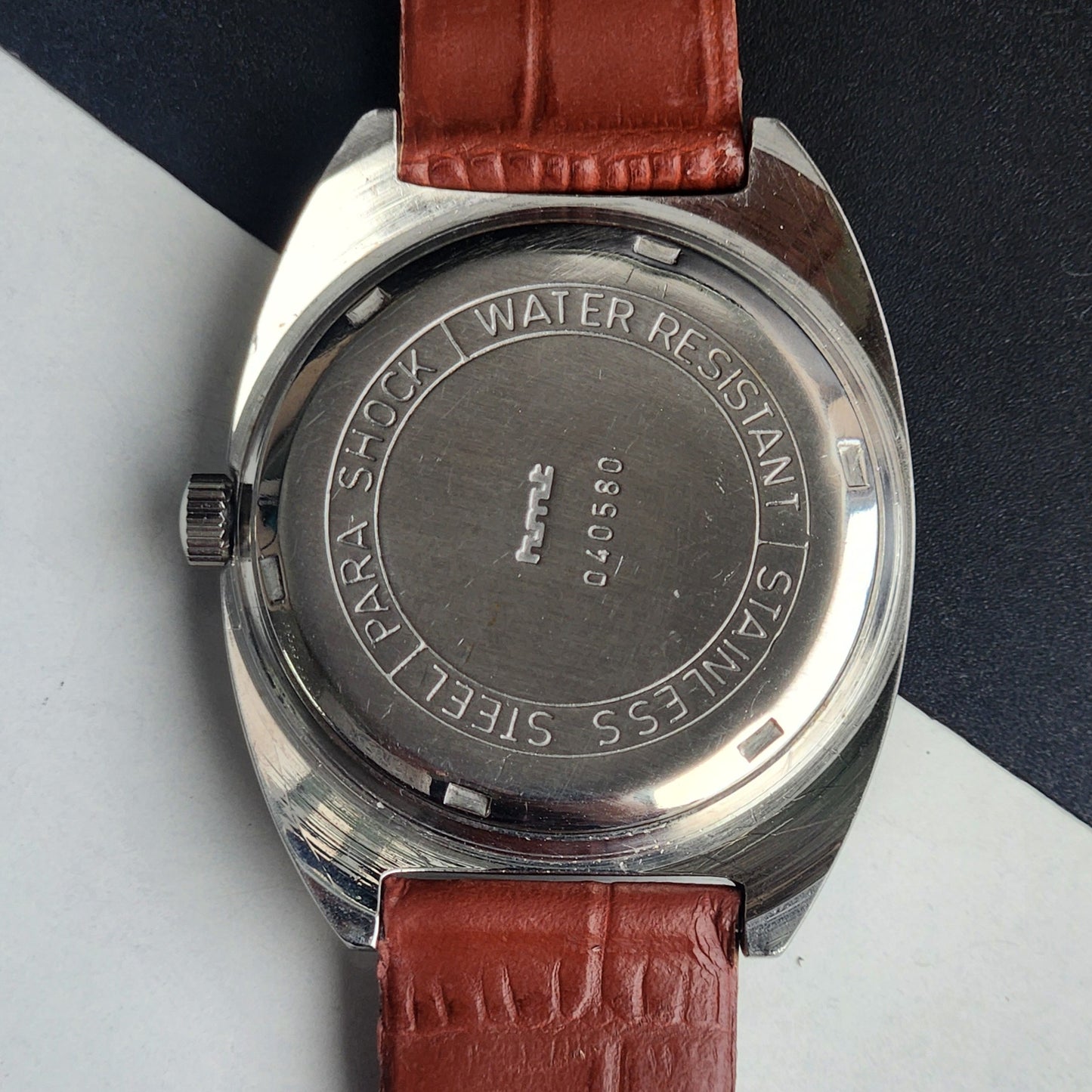Vintage Original HMT Vijay Hand Winding 17 Jewels Golden Face Tan Leather Strap Men's Wrist Watch I29
