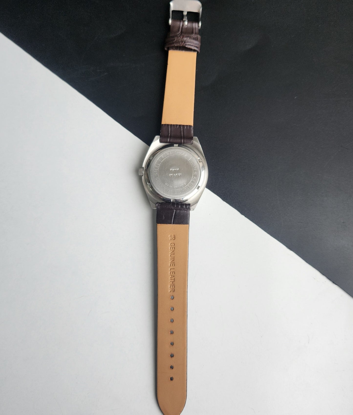 Vintage Original HMT Abhishek Hand Winding 17 Jewels Grey Face Brown Leather Strap Men's Wrist Watch I30