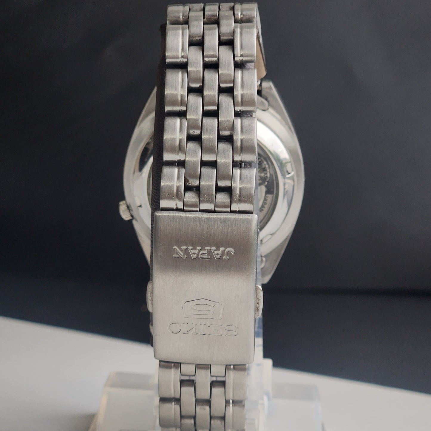 Vintage Original Seiko 5 Automatic 7S26-00X0 Grey Face 21 Jewels With Exhibition Back Day-Date Japanese Men's Wrist Watch I50