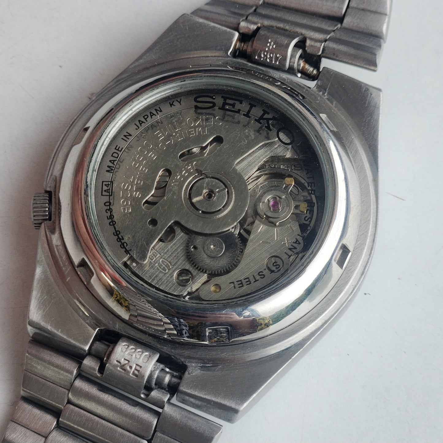 Vintage Original Seiko 5 Automatic 7S26-0530 Black Face 21 Jewels With Exhibition Back Day-Date Japanese Men's Wrist Watch I51